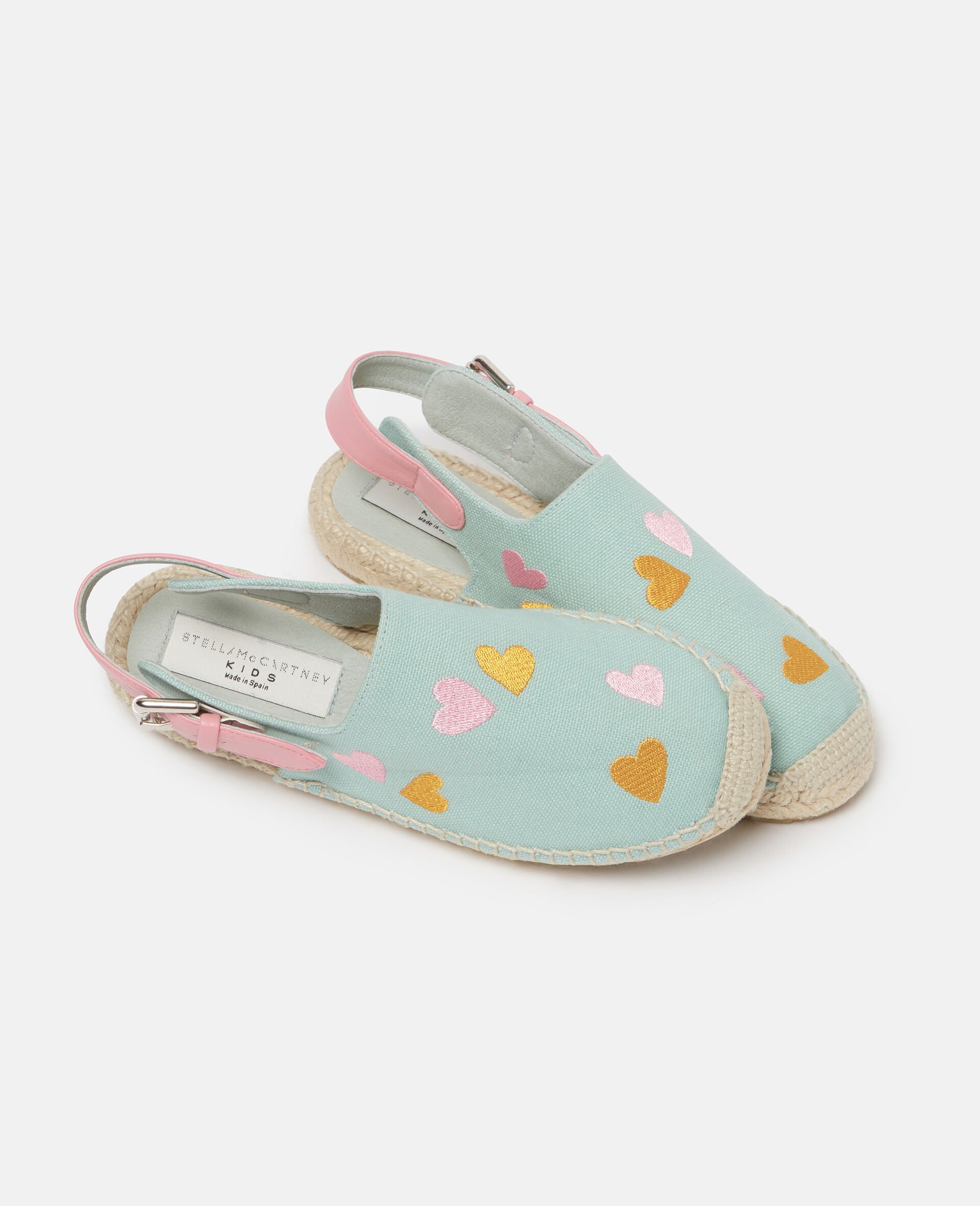 Heart-Embroidered Canvas Espadrilles-Green-large image number 3