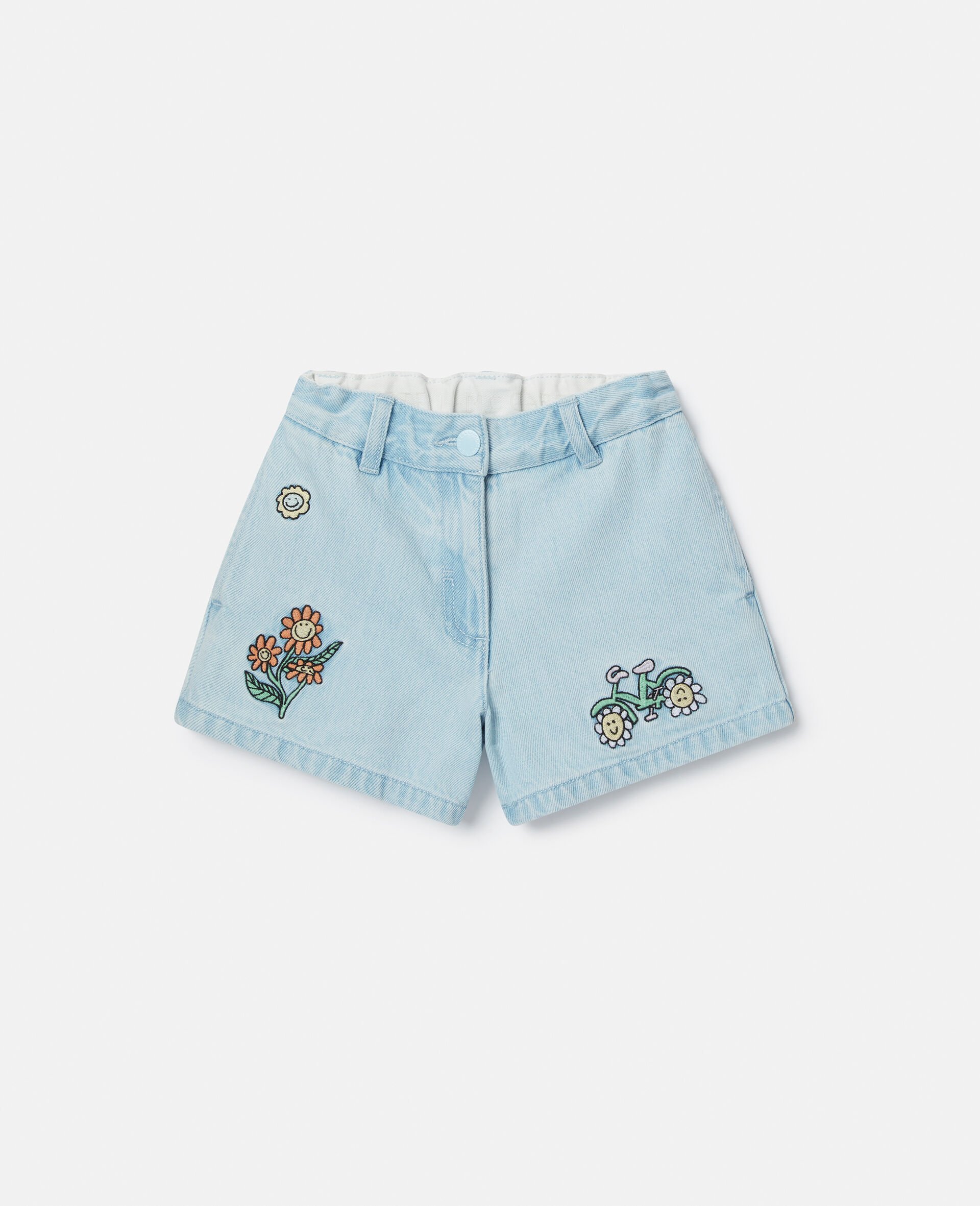 Woodland Friends Denim Shorts-Blue-large image number 0