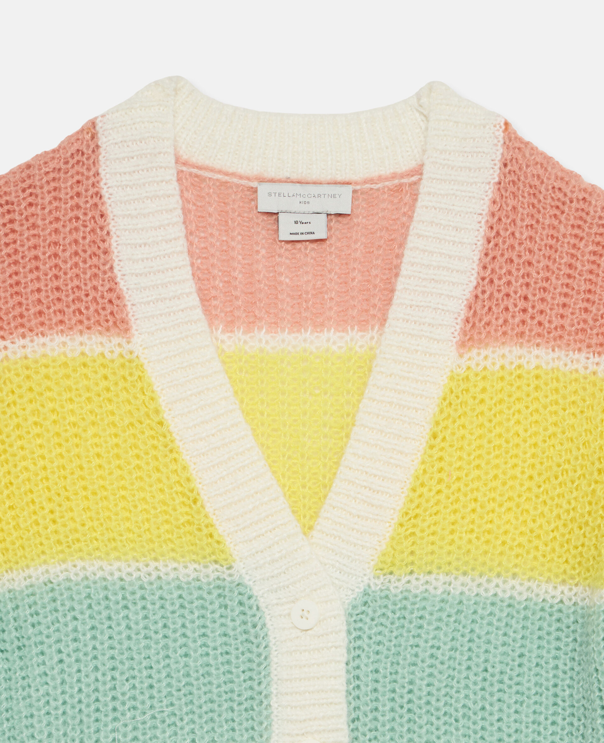 Cardigan a rayures arc en ciel-Bleu-large image number 2