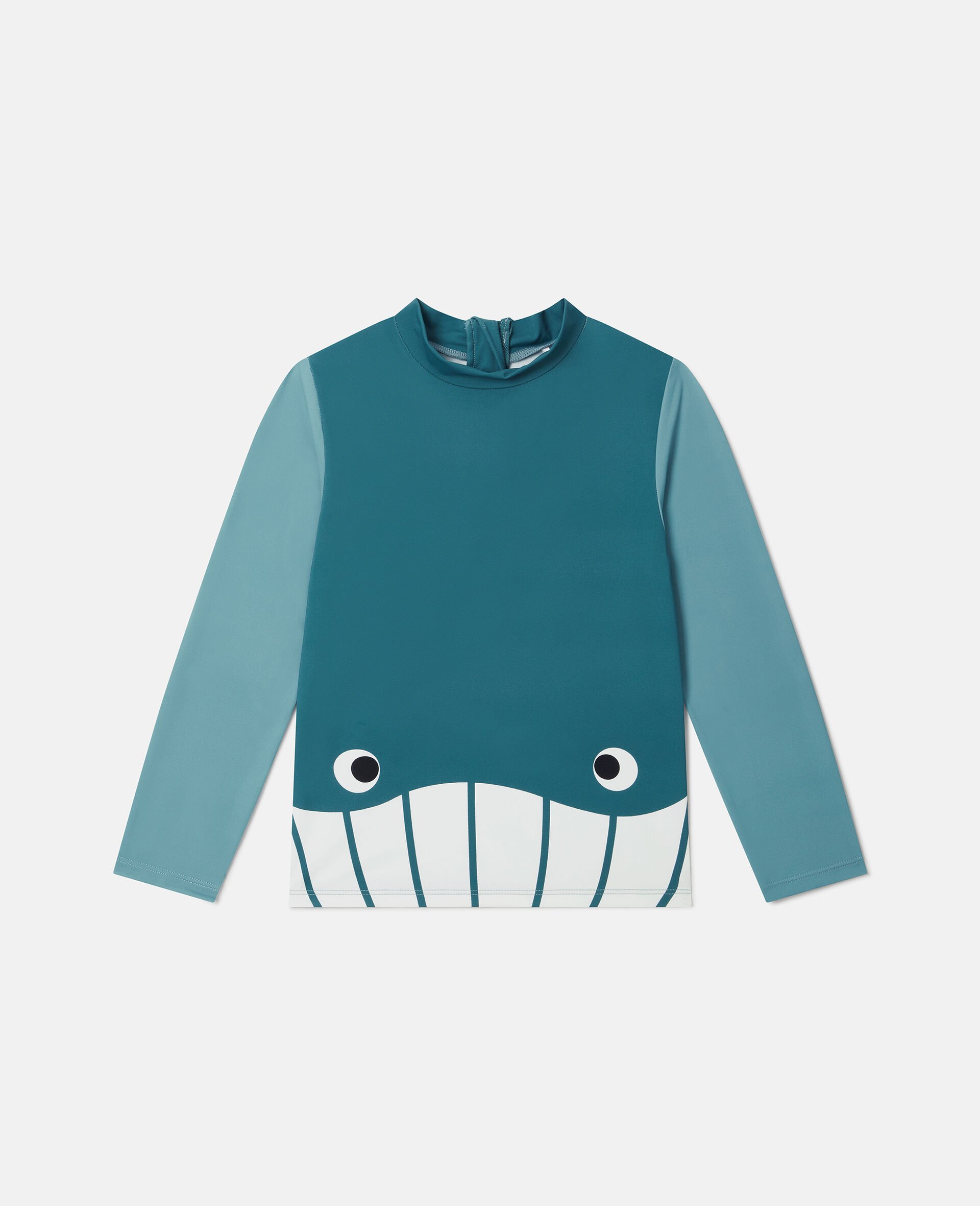 Whale Graphic Swim Top-Blue-medium