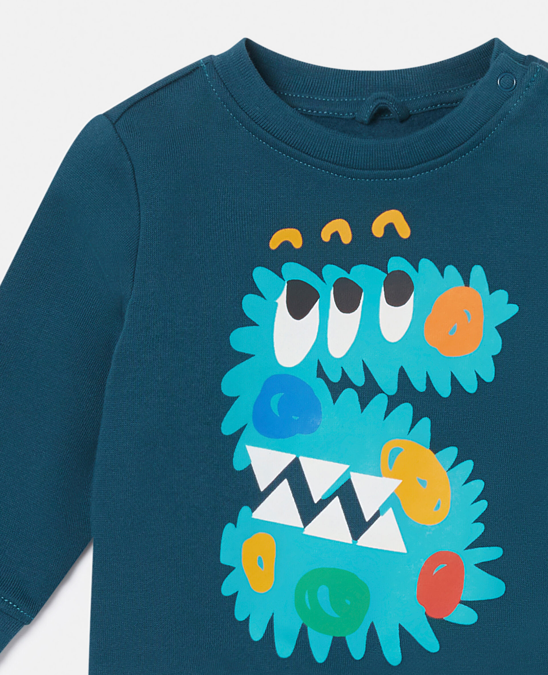 'S' モンスター ロングスリーブ Tシャツ-ブルー-large image number 1