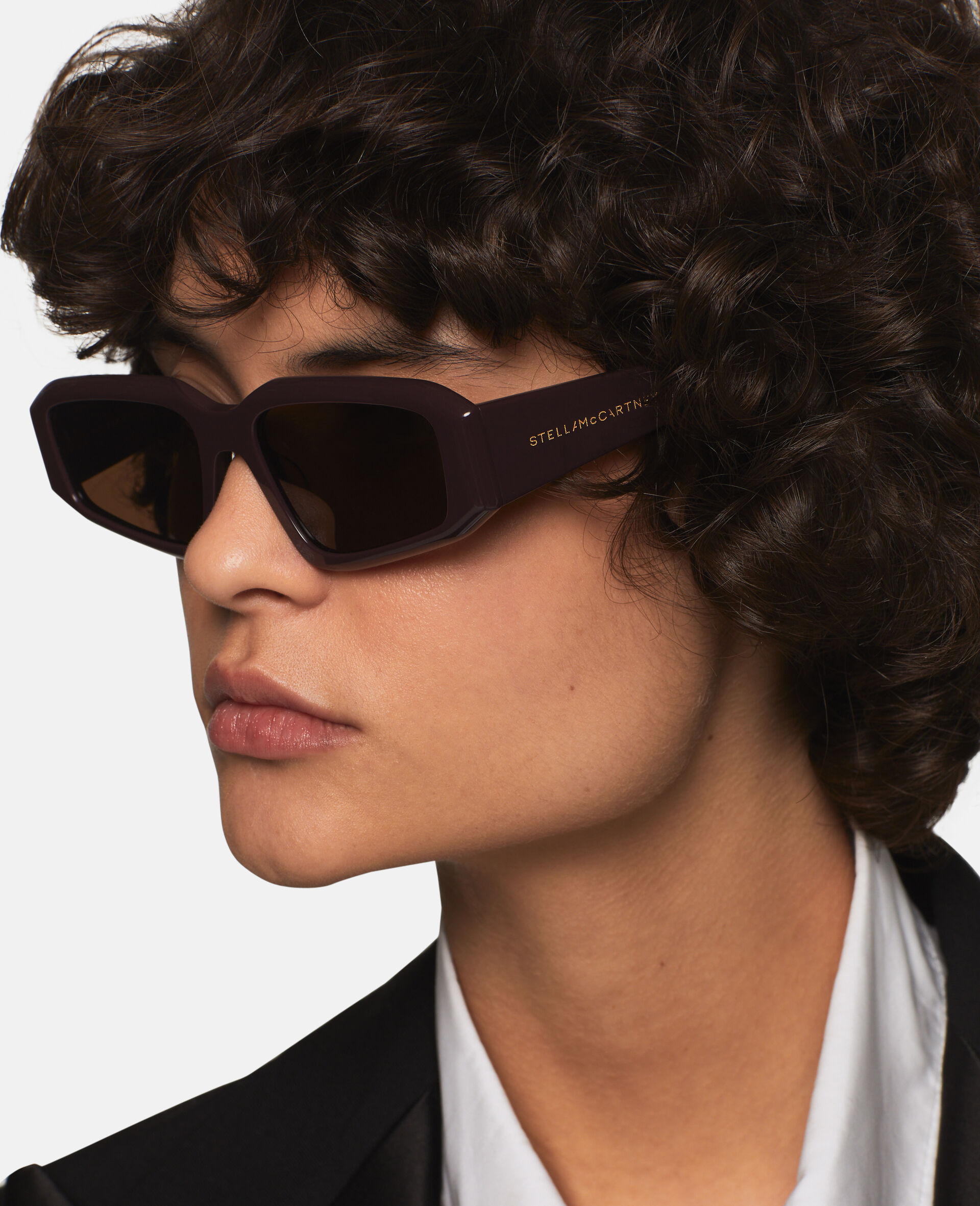 Abstract Rectangle Sunglasses-Brown-medium