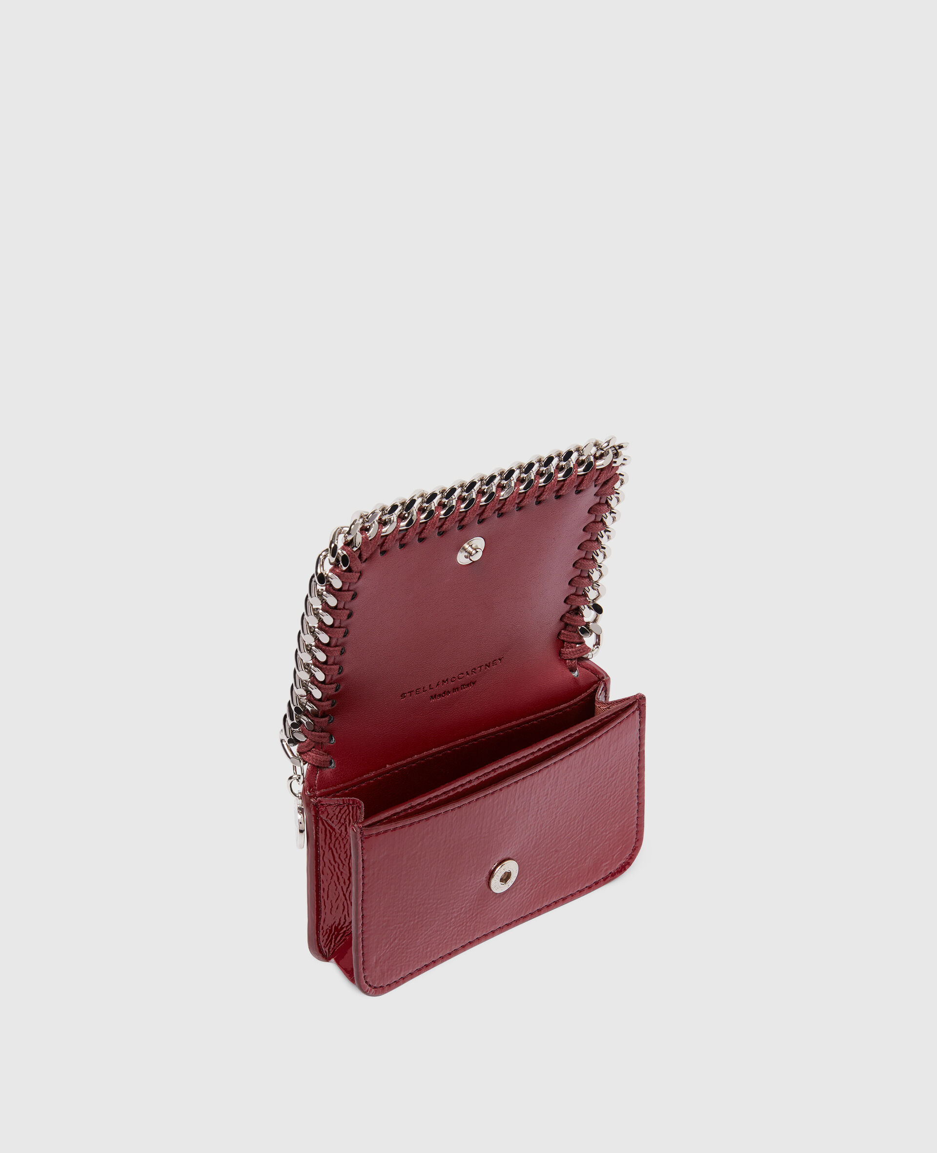 Falabella Patent Zip Cardholder-Burgundy-large image number 3