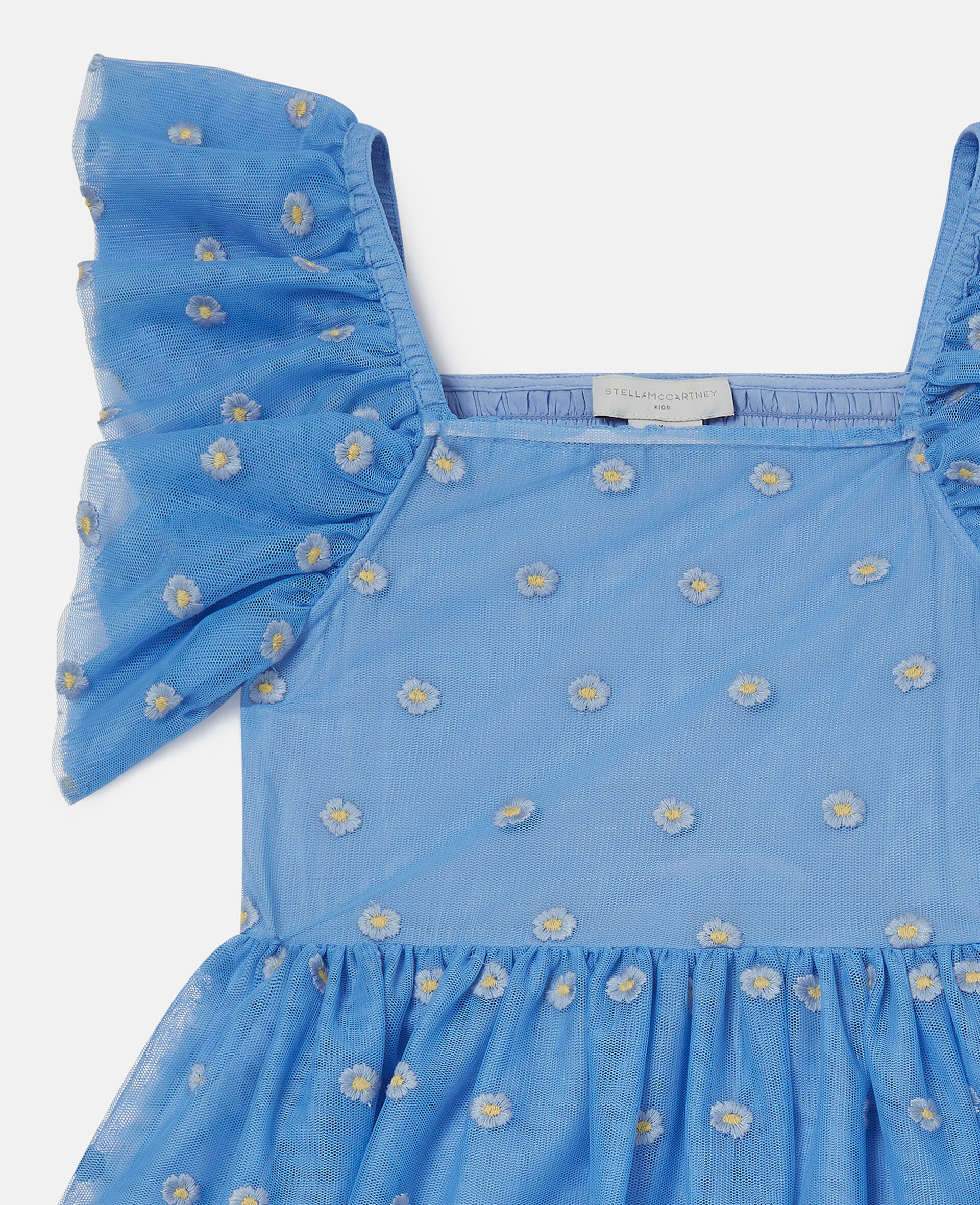 Tuellkleid mit Blumen-Stickerei-Blau-medium