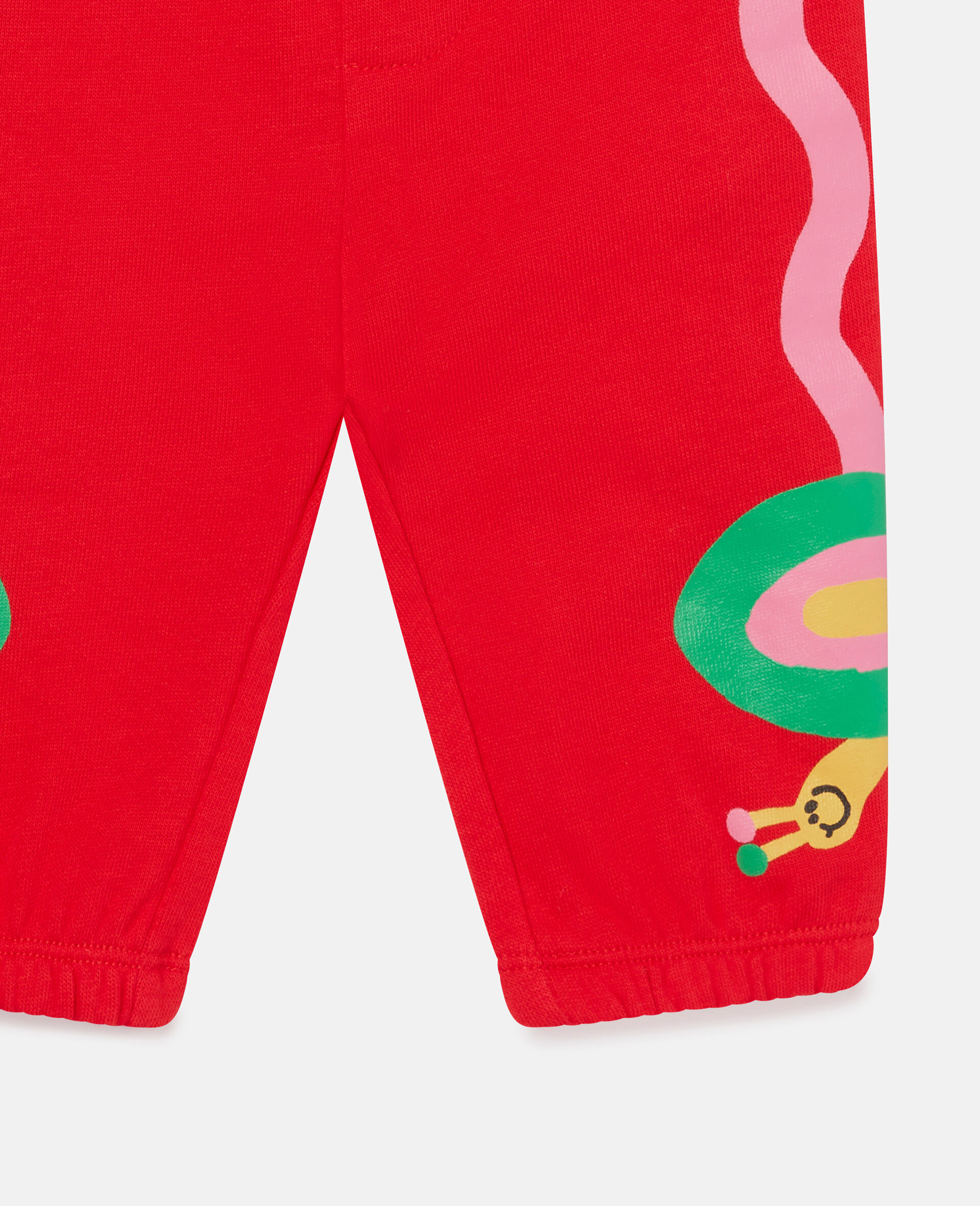 Cotton Fleece Snail Print Joggers-Red-large image number 1