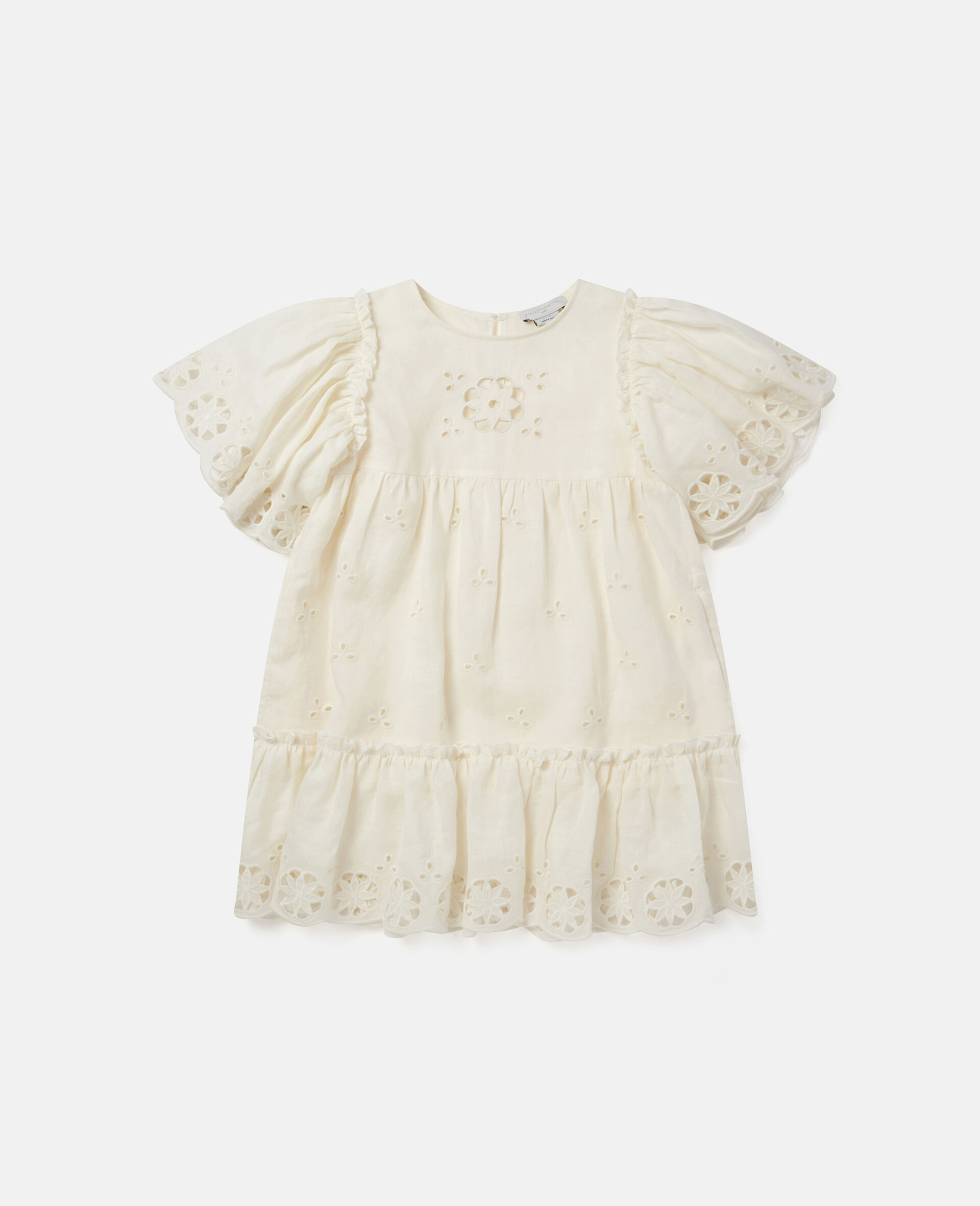 Broderie Anglaise Frilled Dress-White-large image number 0