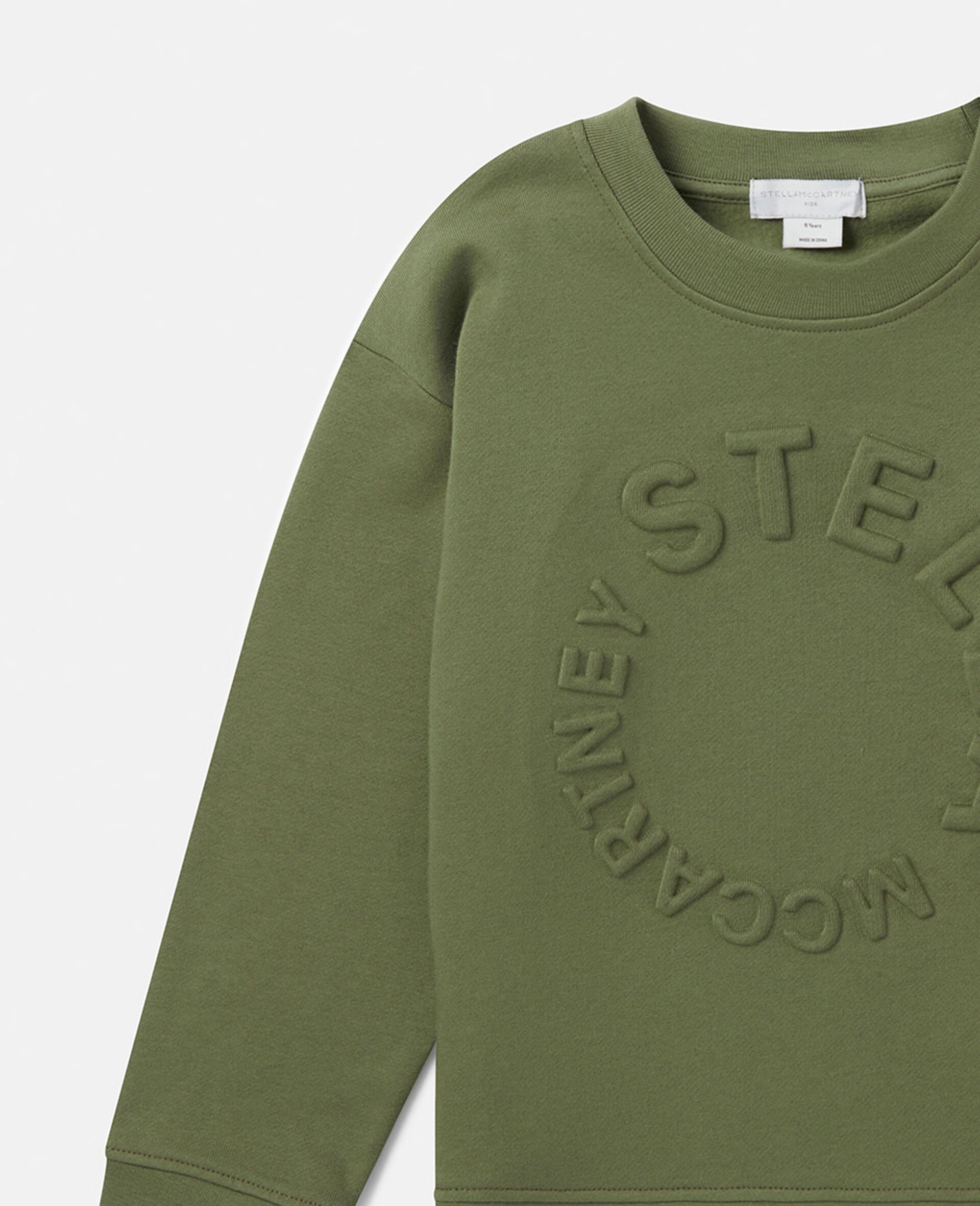 Circular Logo Embroidery Sweatshirt-Green-large Circular Logo Embroidery Sweatshirt-Green-large image number 1