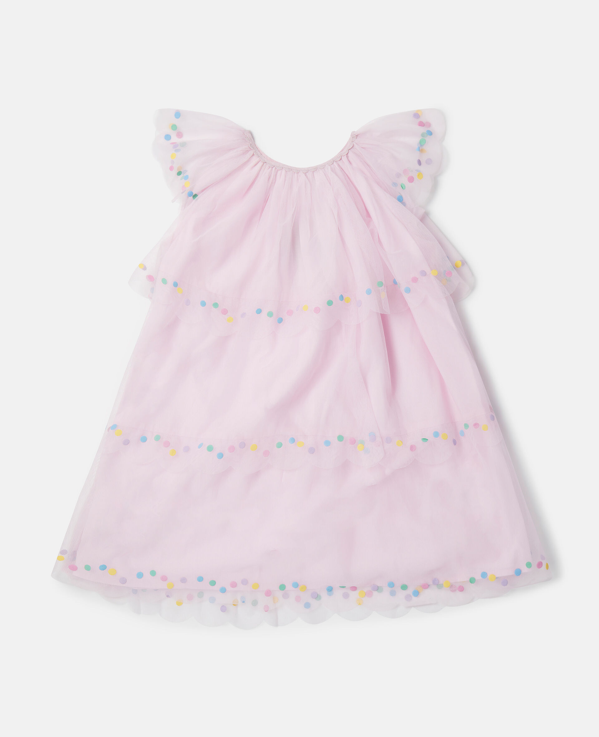 Confetti Dot Tiered Dress-Pink-medium