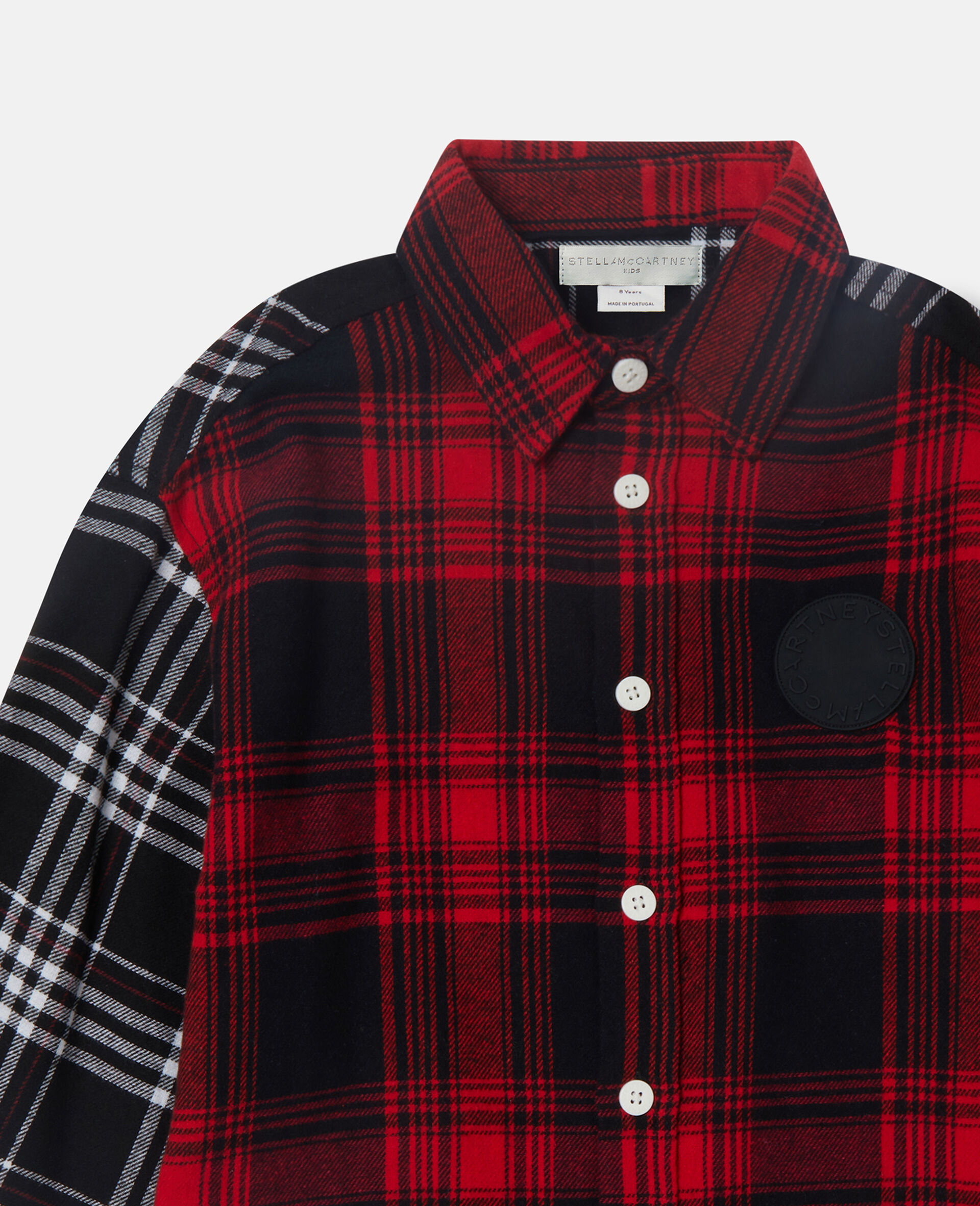 Check Panels Classic Shirt-Red-medium Check Panels Classic Shirt-Red-medium