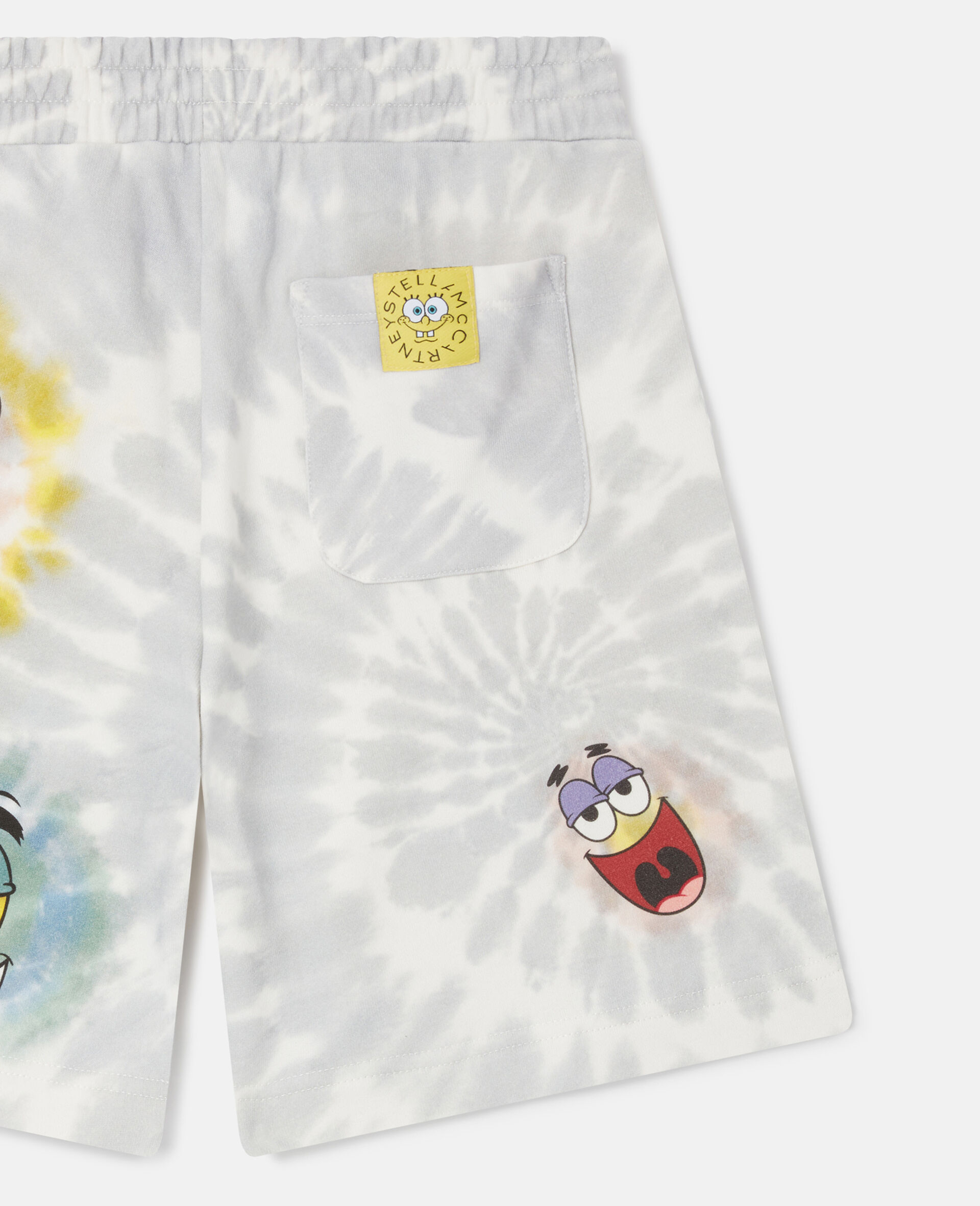 SpongeBob Graphic Tie-Dye Shorts-Grey-large image number 3