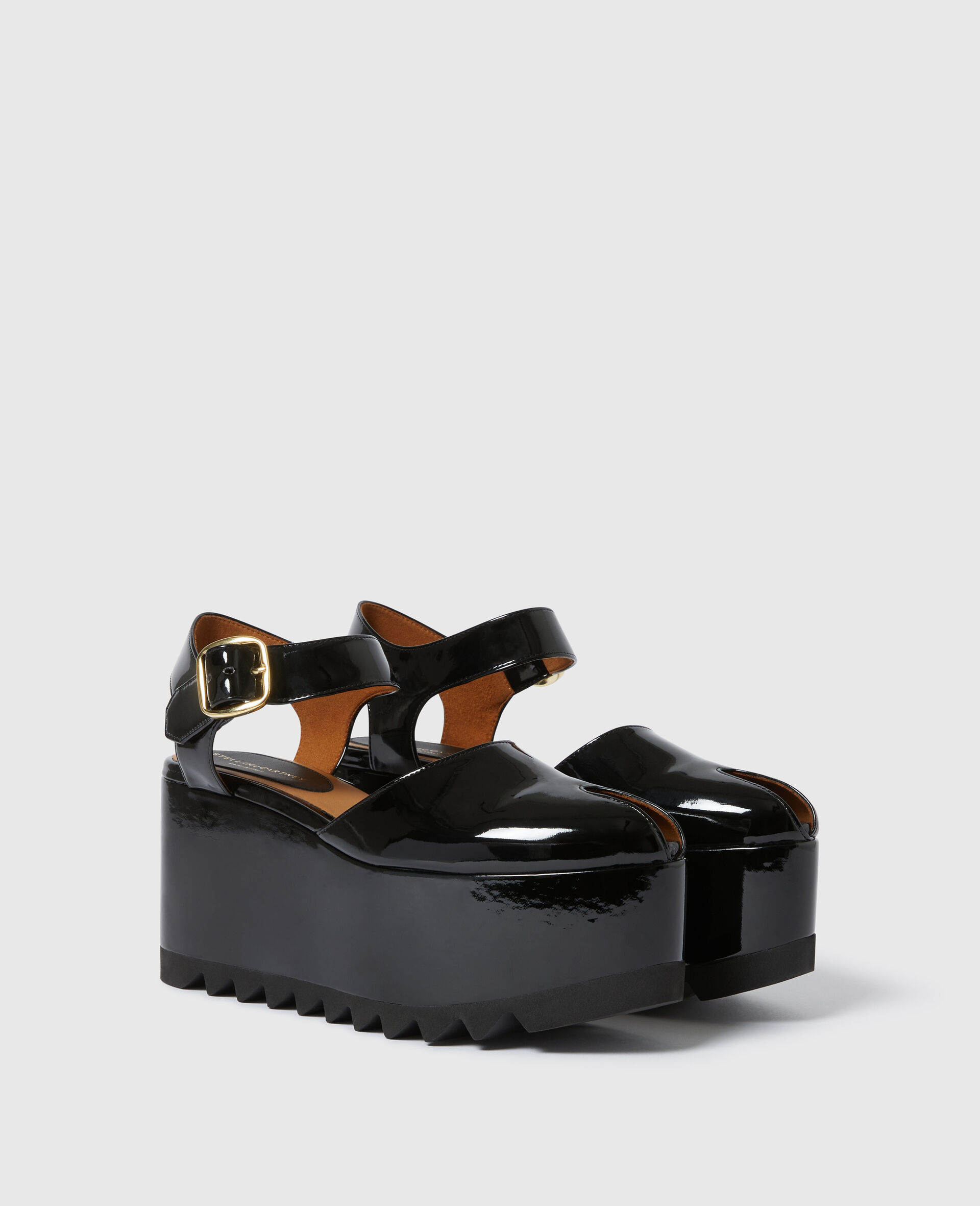 Women 黑色 Elyse漆面厚底凉鞋 | Stella McCartney TW