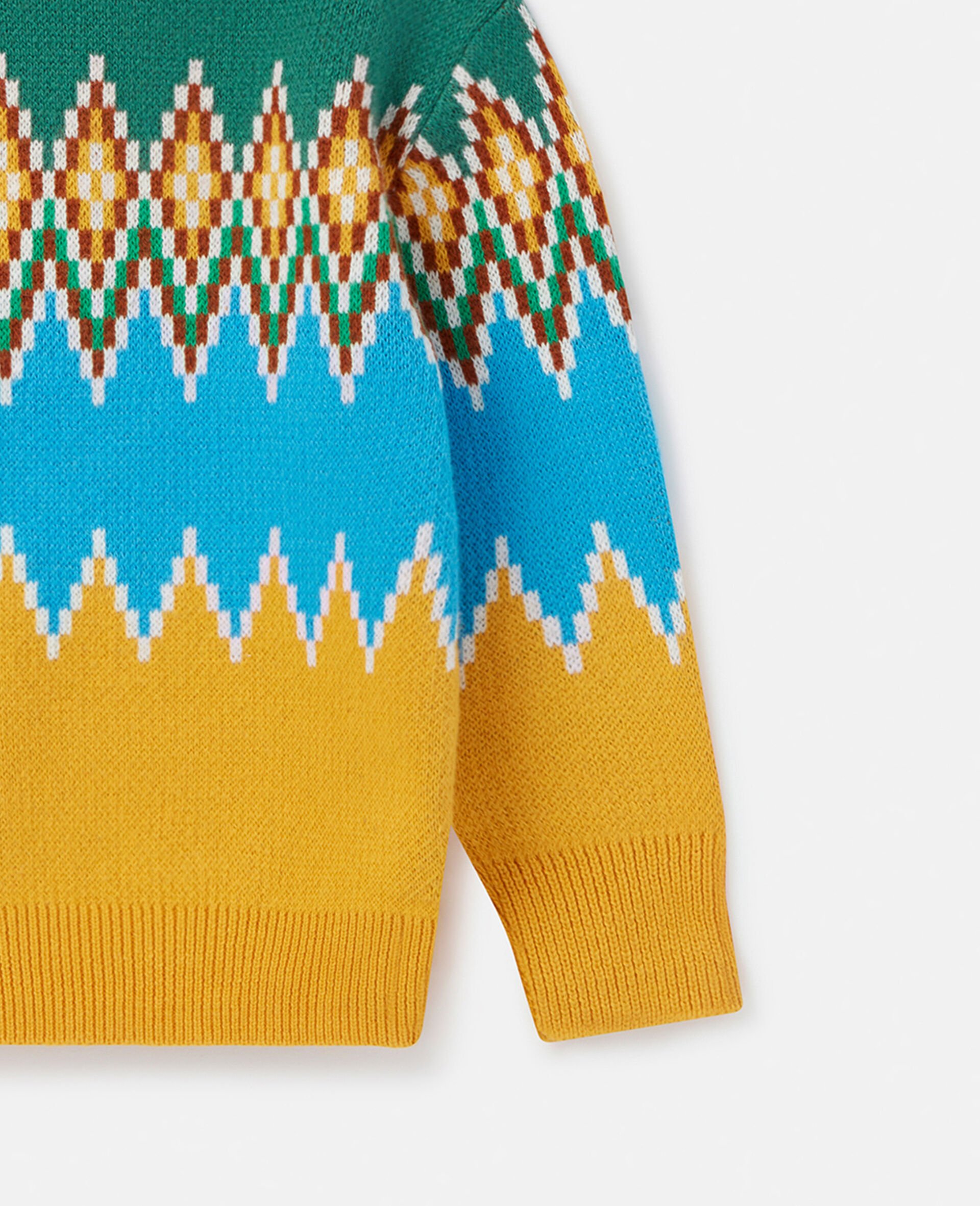 Zig-Zag Fair Isle Knit Jumper-Multicolour-large image number 3