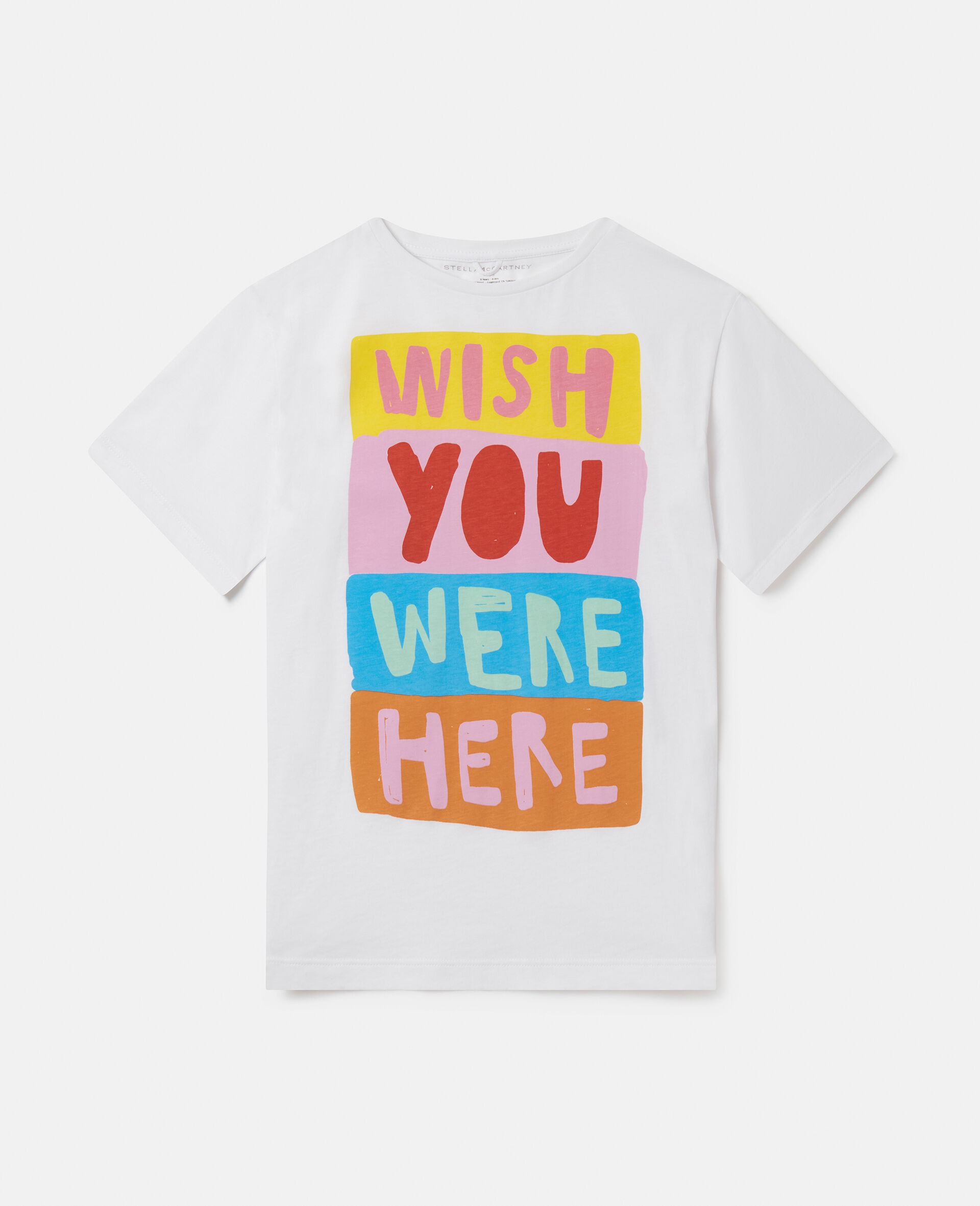 Wish You Were Here Slogan T-Shirt-White-medium