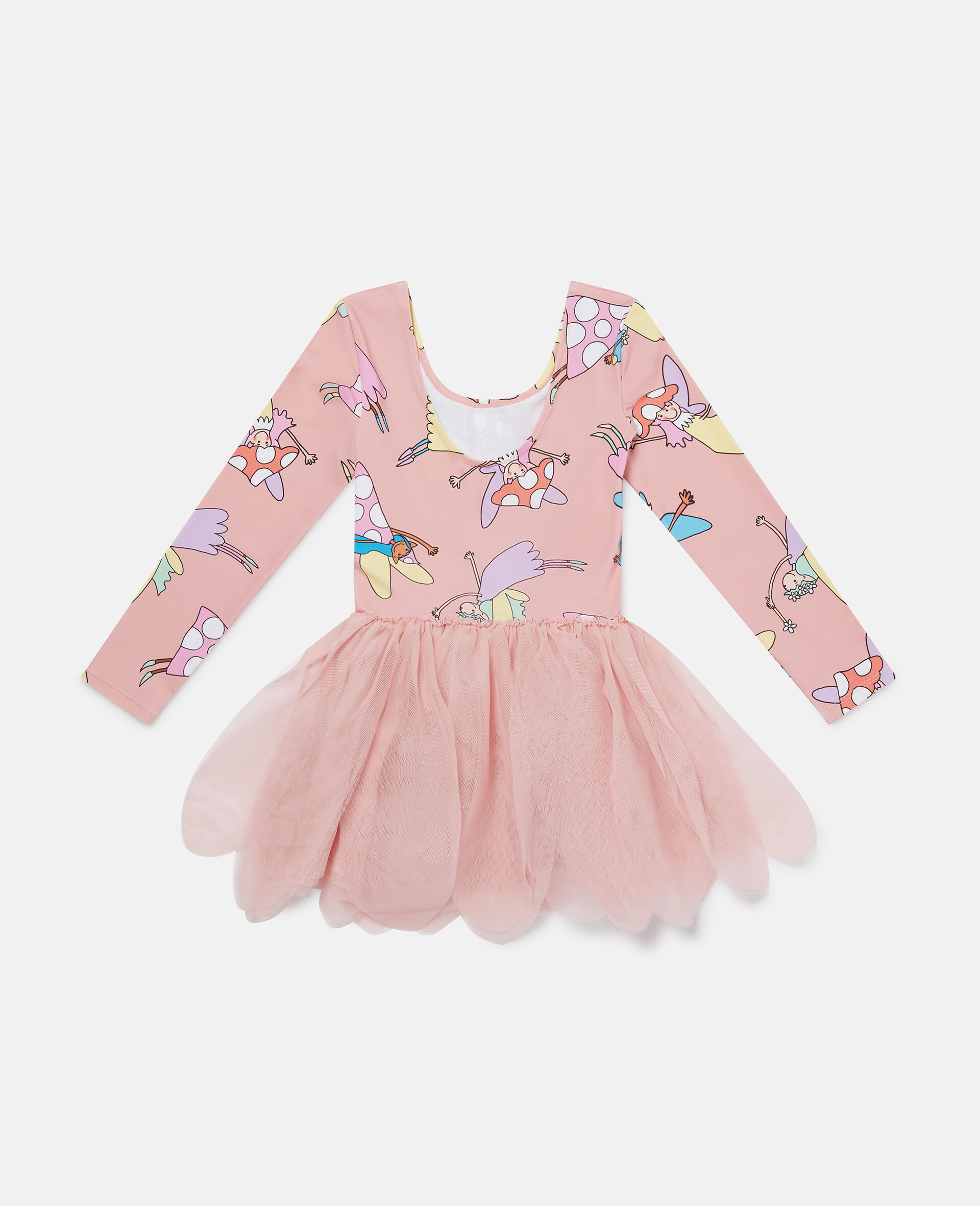 Fairies Print Tulle Petals Dress-Pink-large image number 2