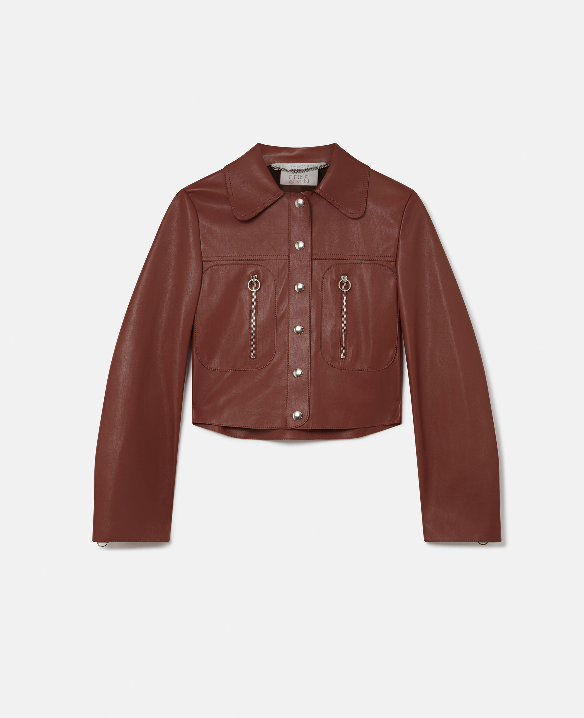Zip Front Alter Mat Shirt Jacket-Brown-large