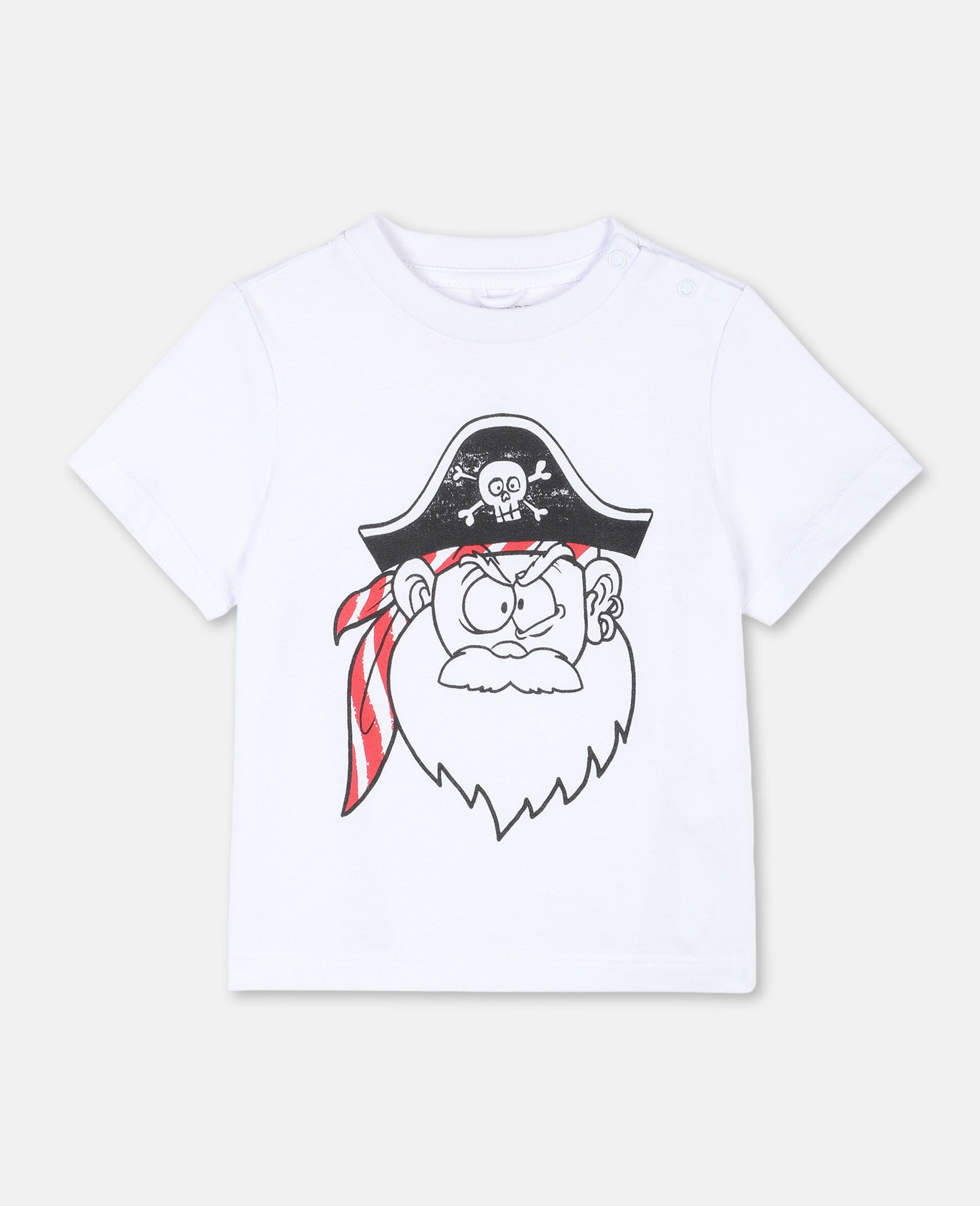 T-shirt à motif tête de pirate rigolote -Blanc-large image number 0