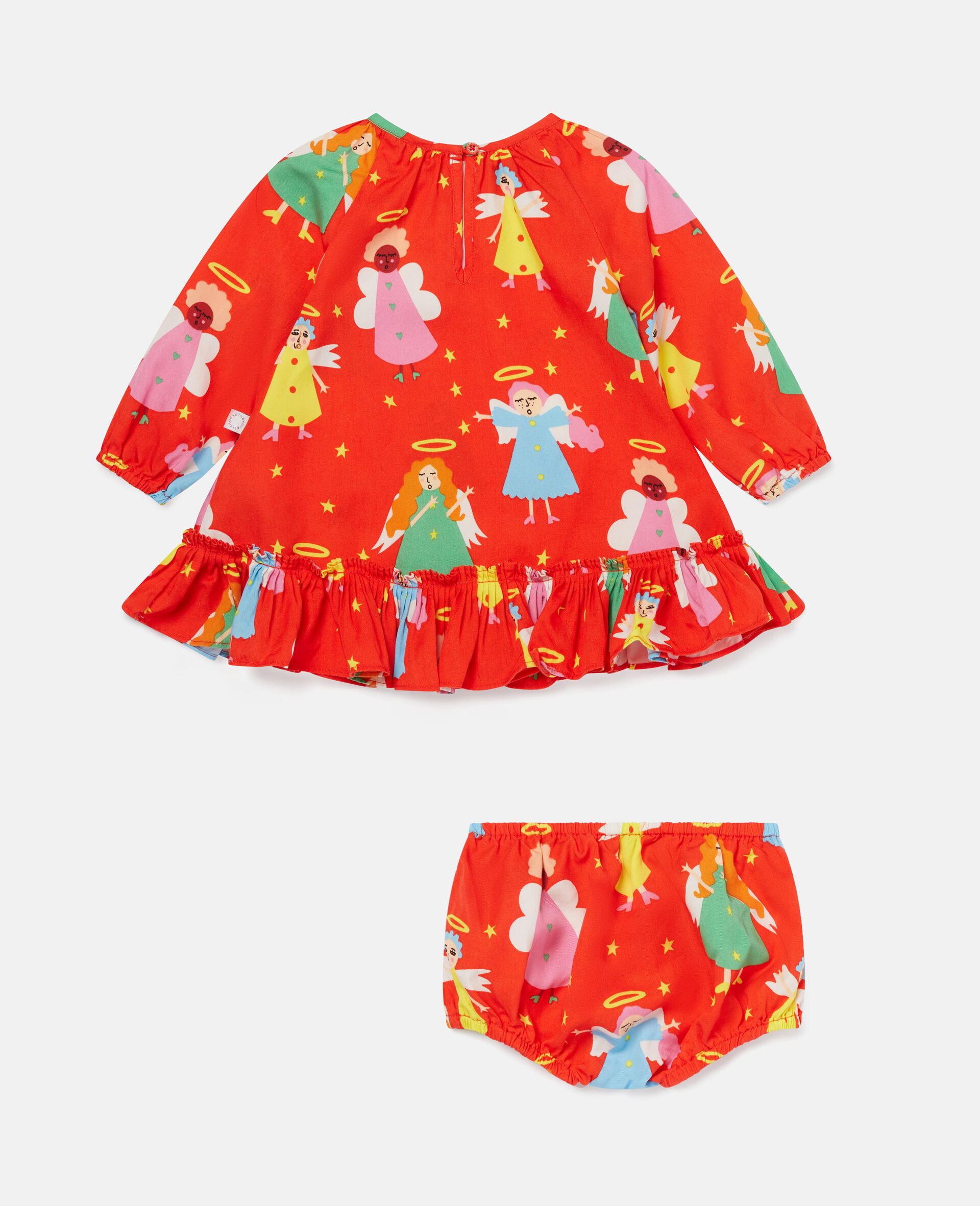 Robe et jupe culotte a imprime ange de Noel-Rouge-large image number 2