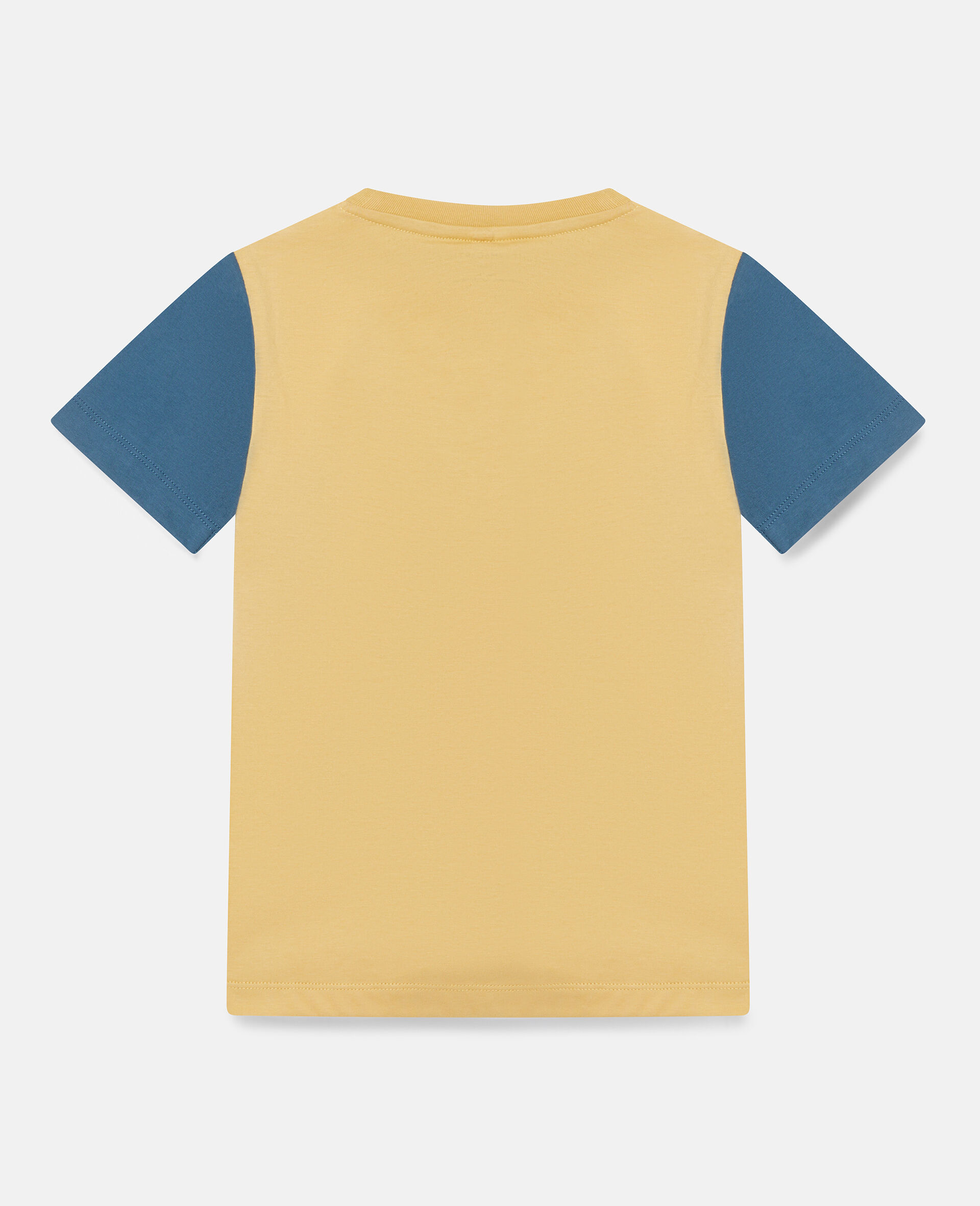 Colourblock Fox Pocket Cotton T‐Shirt-Yellow-large image number 2