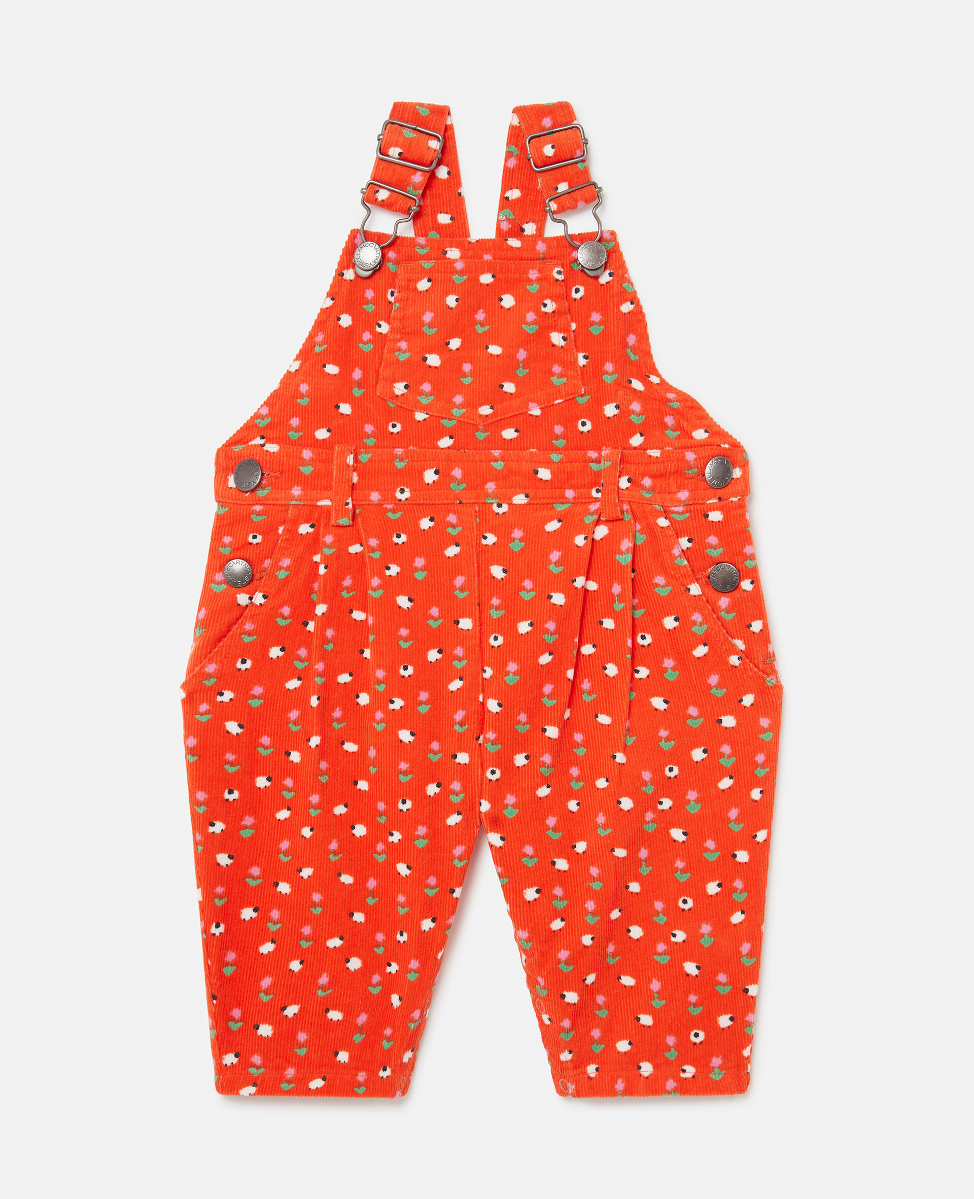 Salopette avec motif floral-Rouge-large image number 0