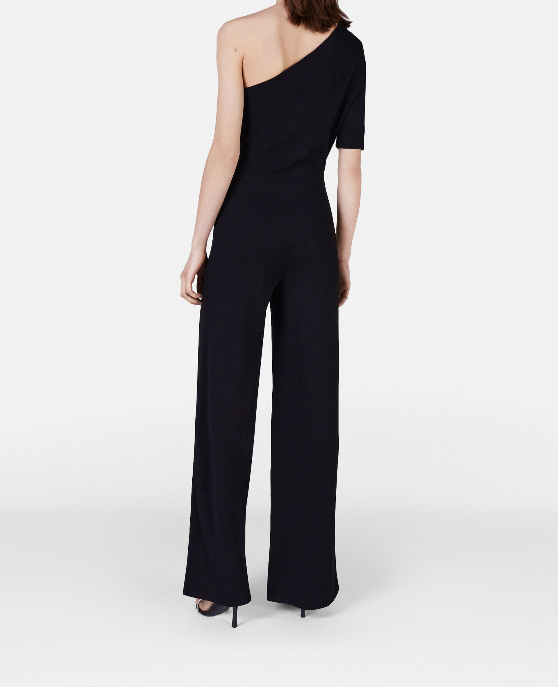 Kompakter Jumpsuit mit einer Schulter-Schwarz-large image number 2