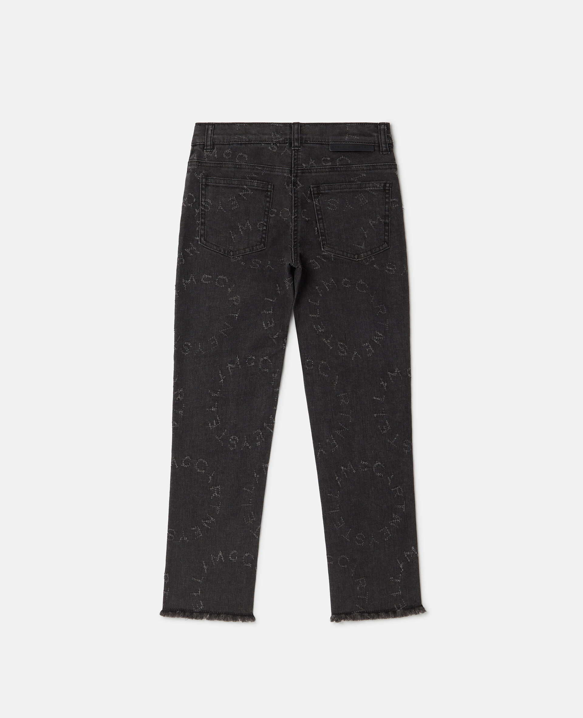 Gerade Jeans mit kreisfoermigem Logo-Schwarz-large image number 2