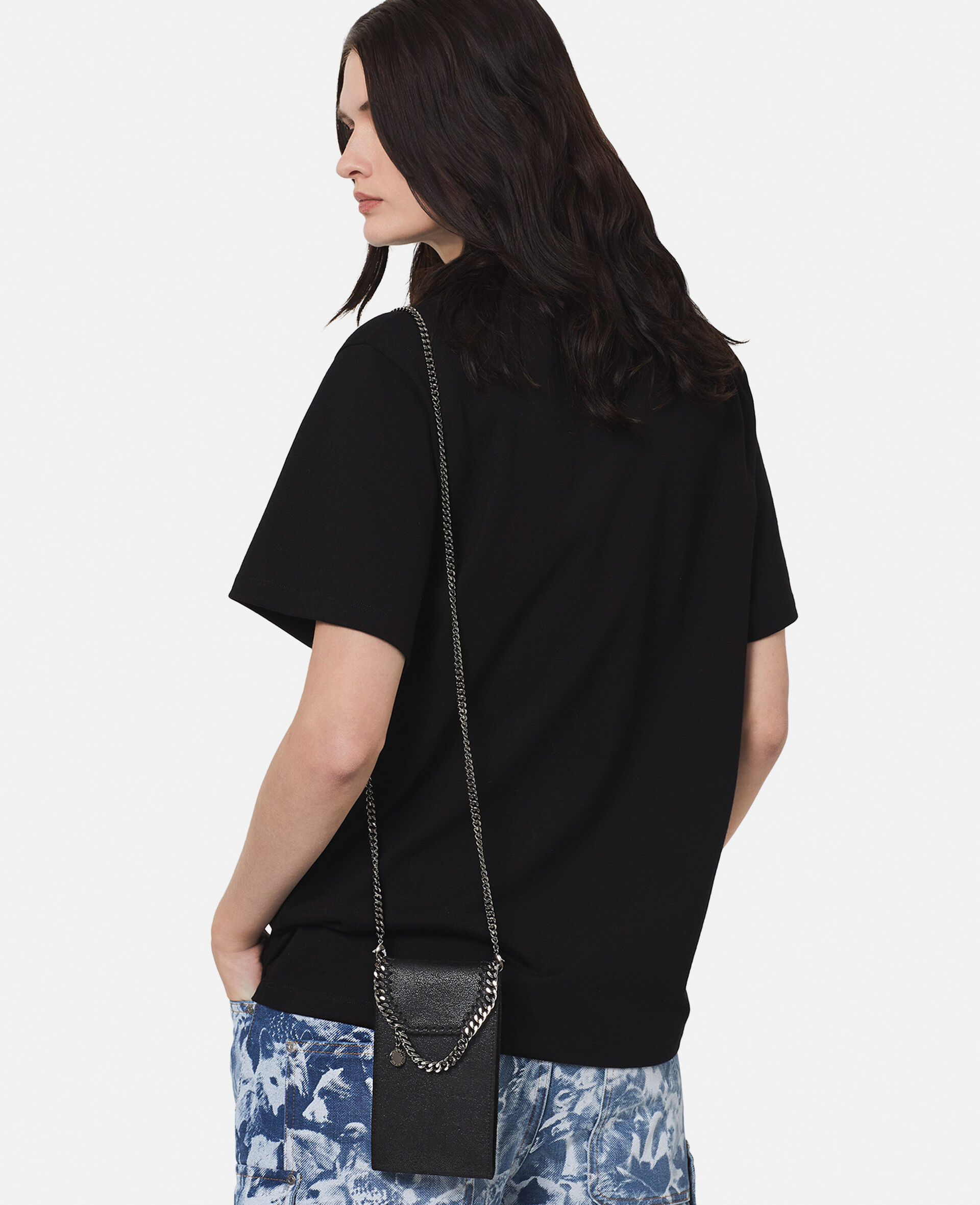 Falabella Crossbody Phone Pouch-Black-large image number 1