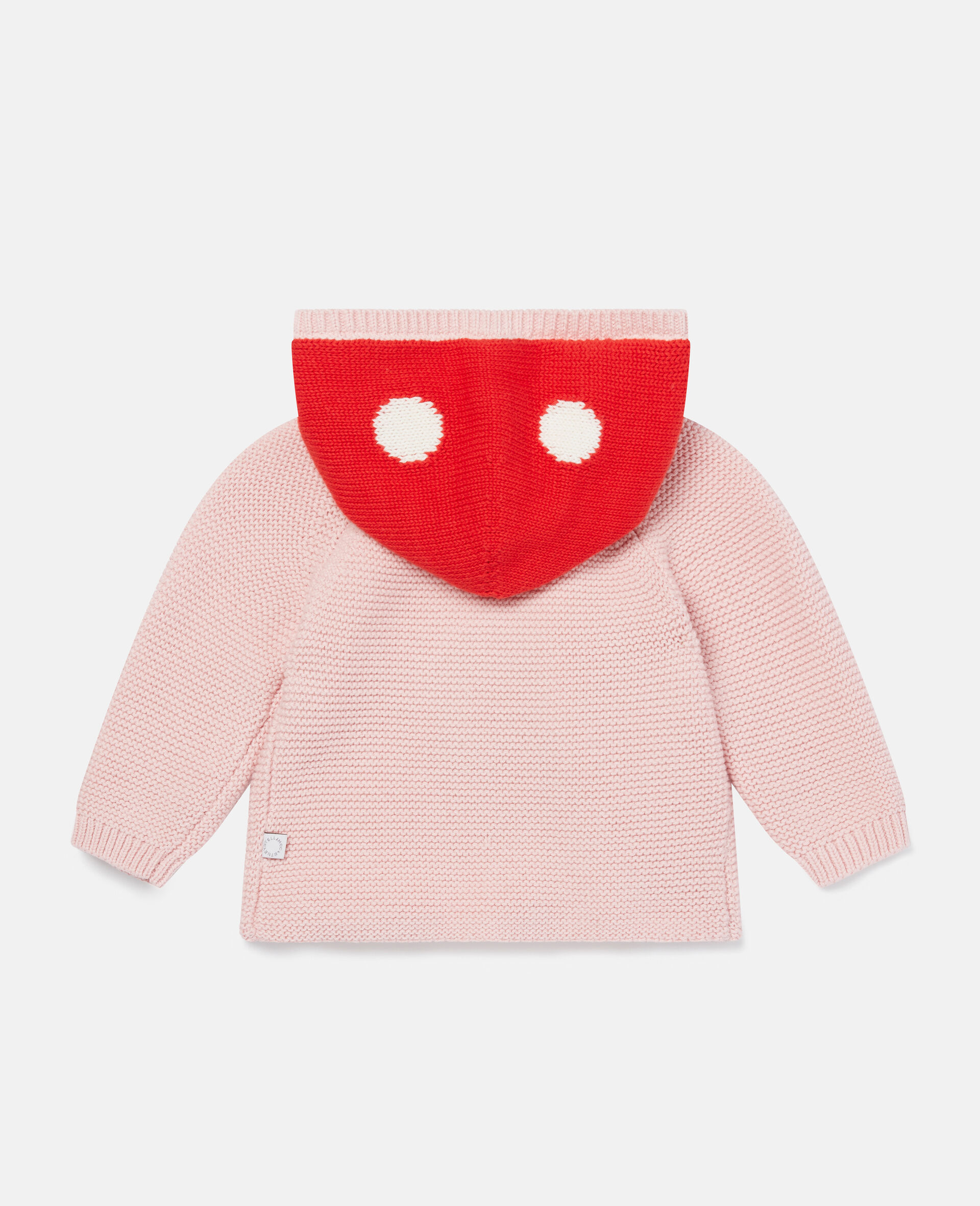 Mushroom Dot Knit Intarsia Cardigan-Pink-large image number 3