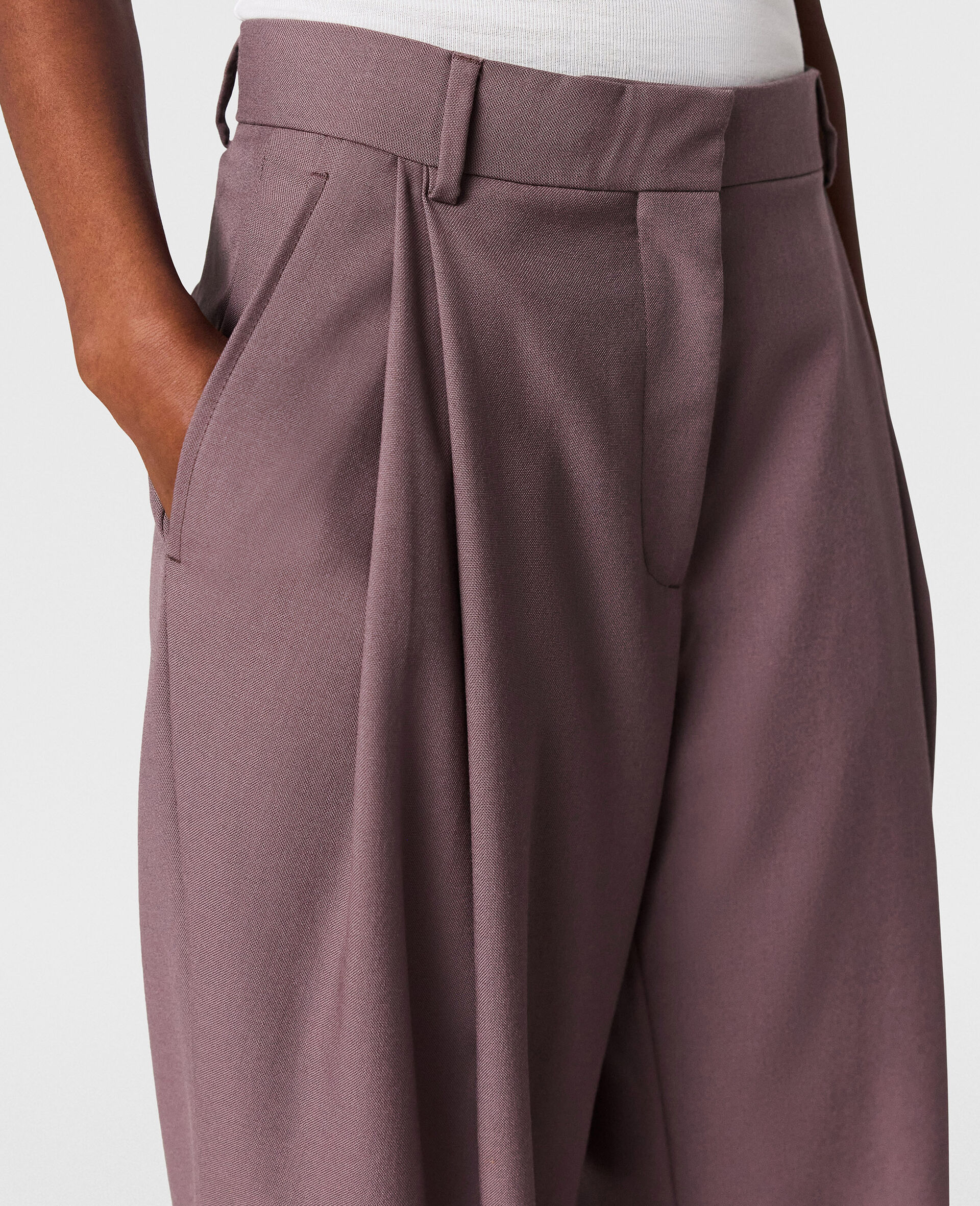 Canvas Lightweight Straight Trousers-Purple-large image number 2