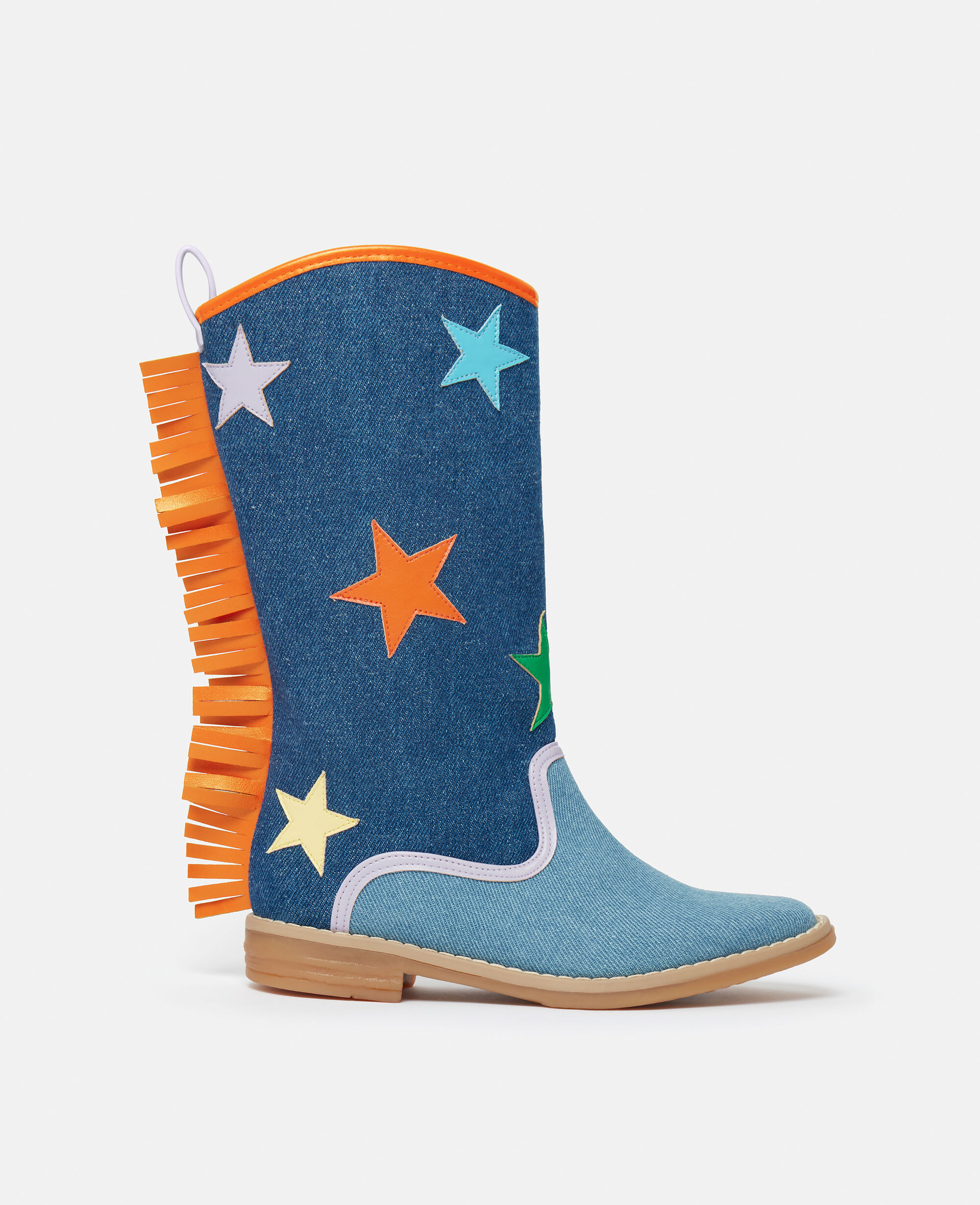 Stivali Western con Frange a Stella Blu da Women Stella McCartney IT