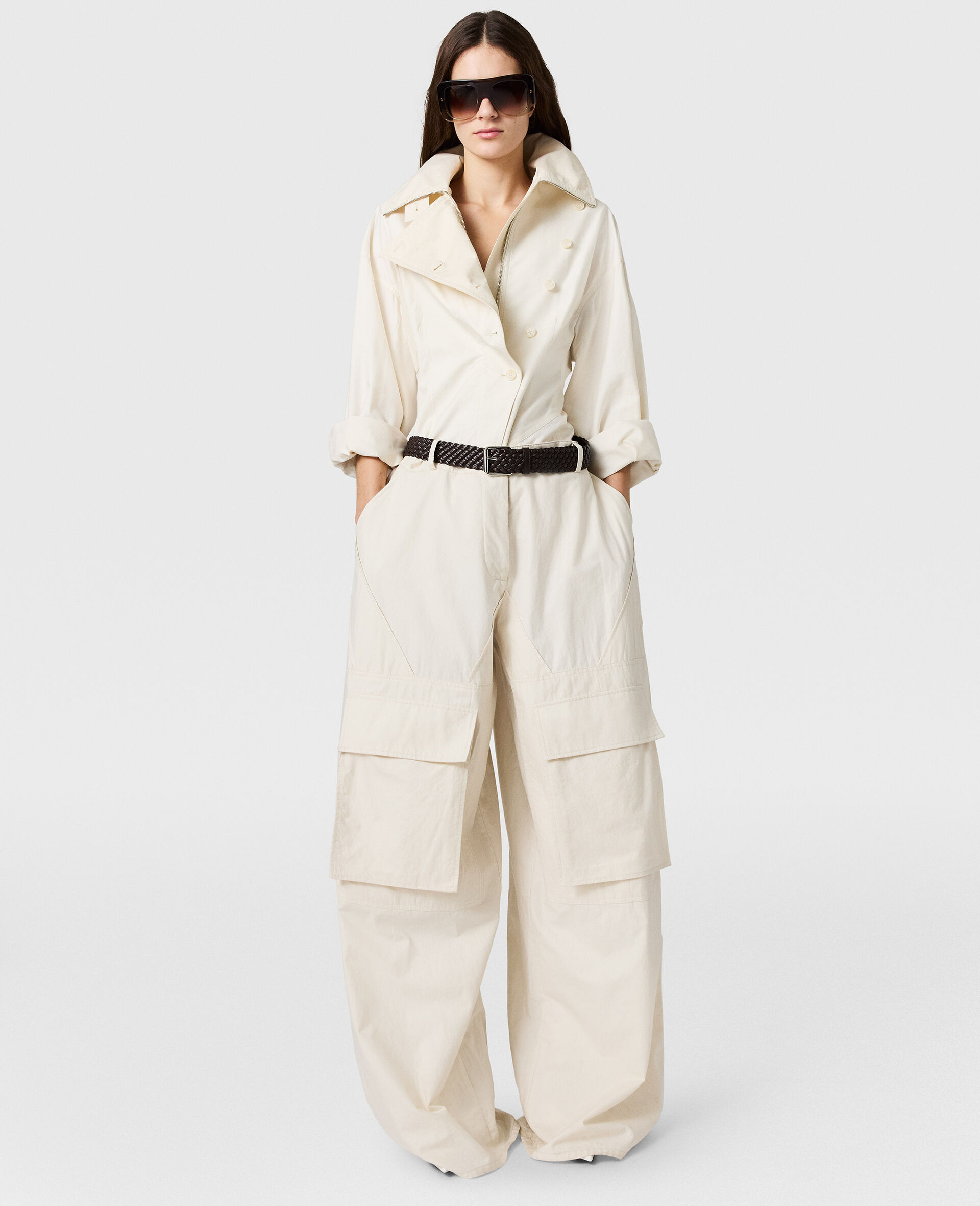 Washed Cotton Utility Top-Cream-large image number 6