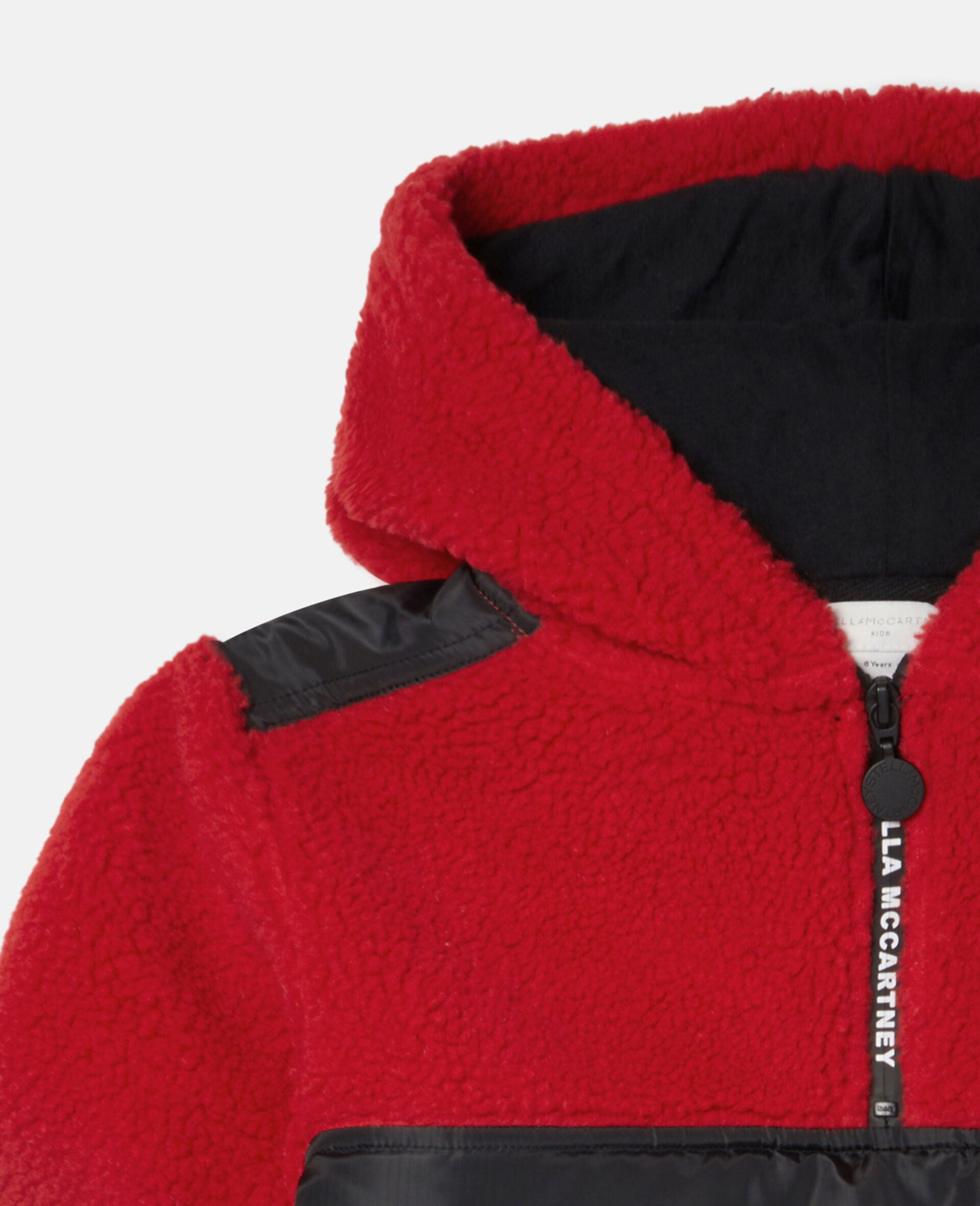 Logo Zip Teddy Fleece Hoodie-Multicolour-large image number 1