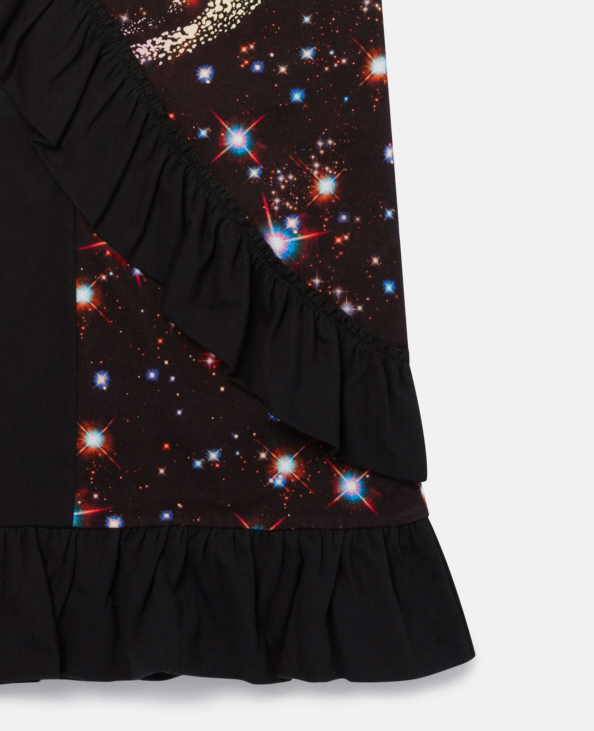 Cosmic Print Cotton Jersey Dress-Black-large image number 2