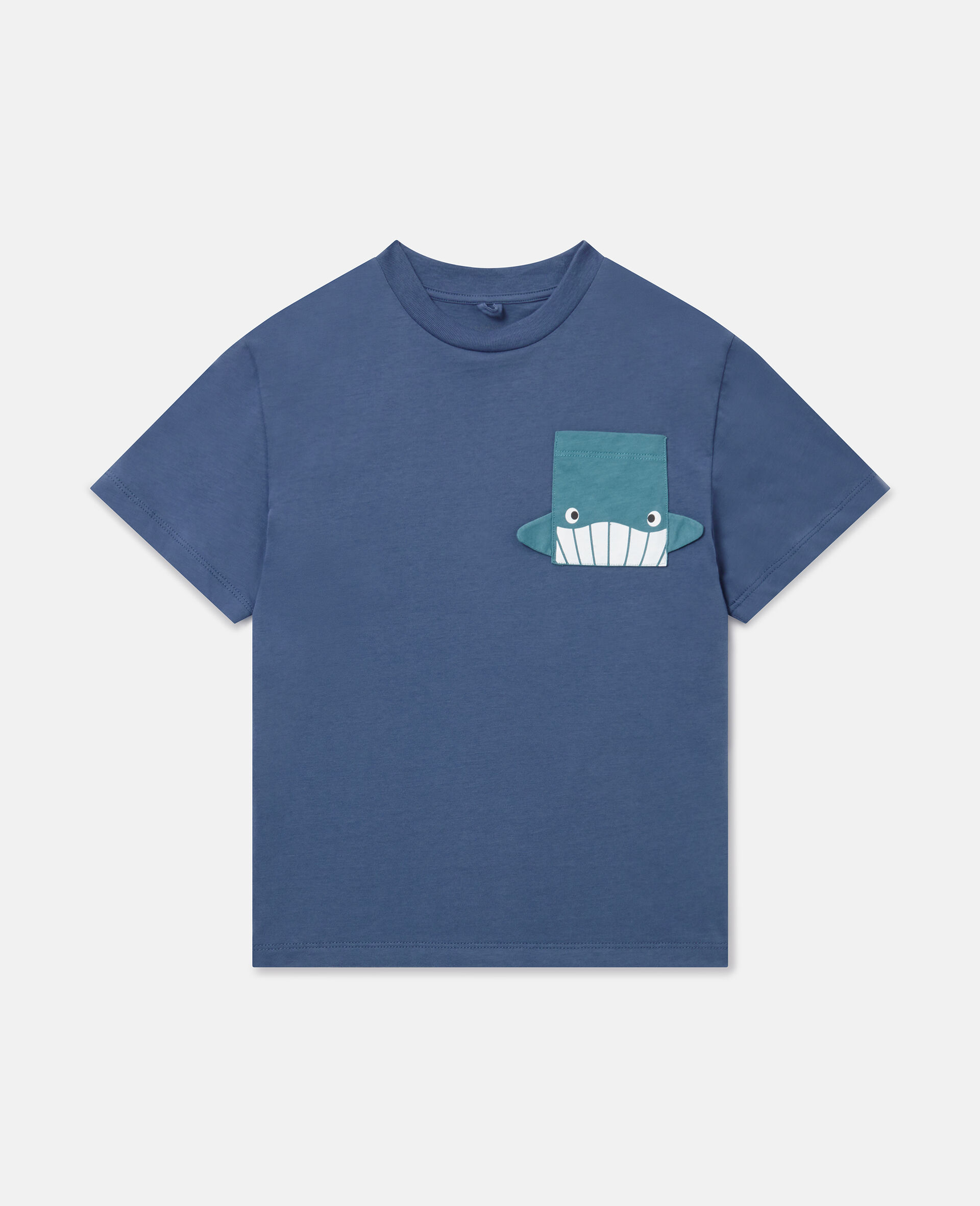 Whale Motif Short-Sleeve T-Shirt-Blue-medium