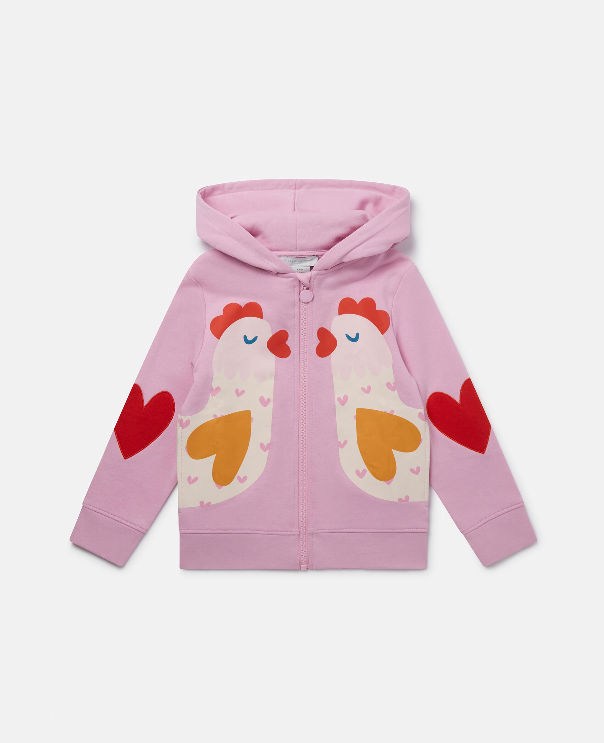 Chicken Graphic Zip Sweatshirt-Pink-medium