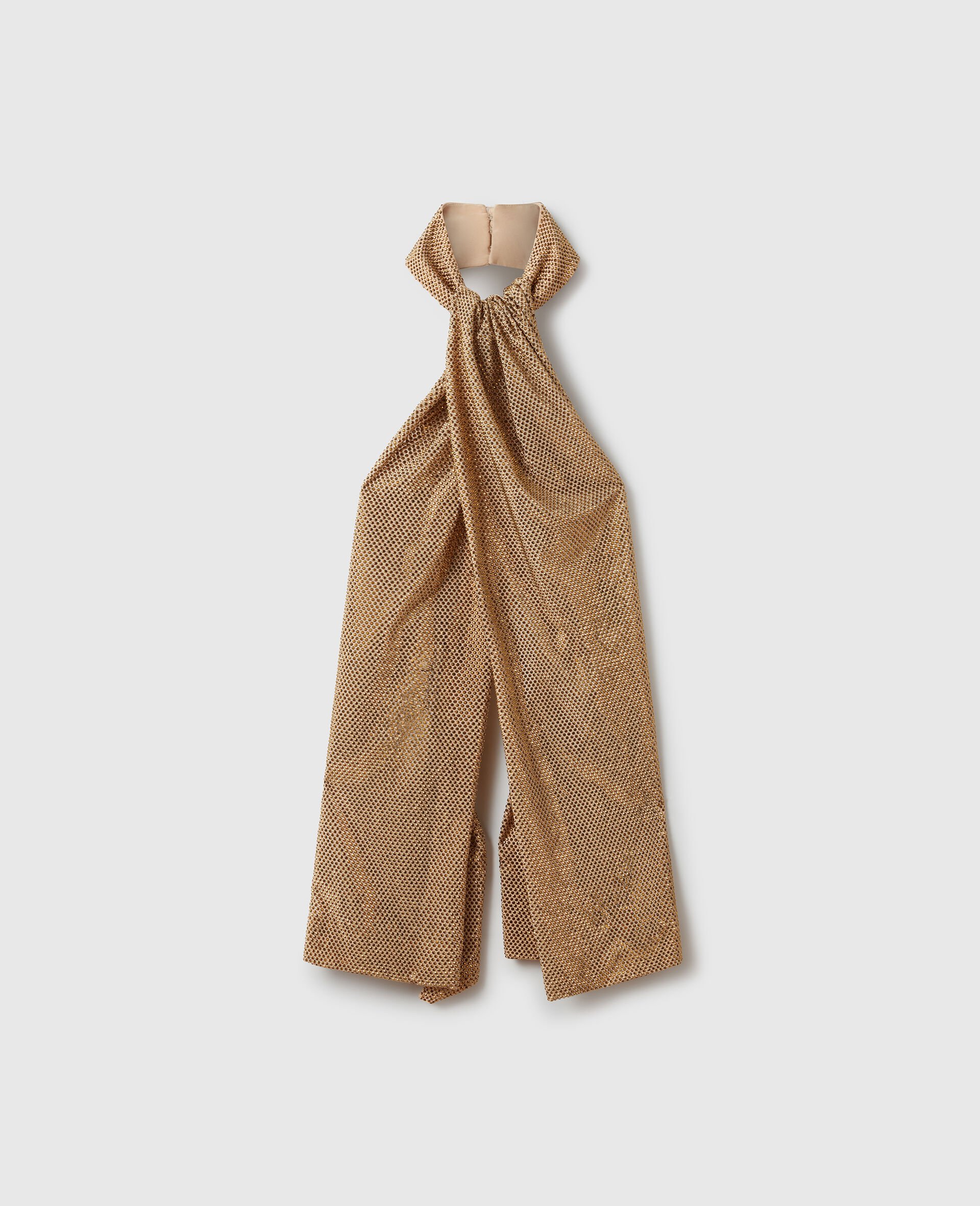 Strassbesetztes Top mit Neckholder-Einsatz-Gold-medium