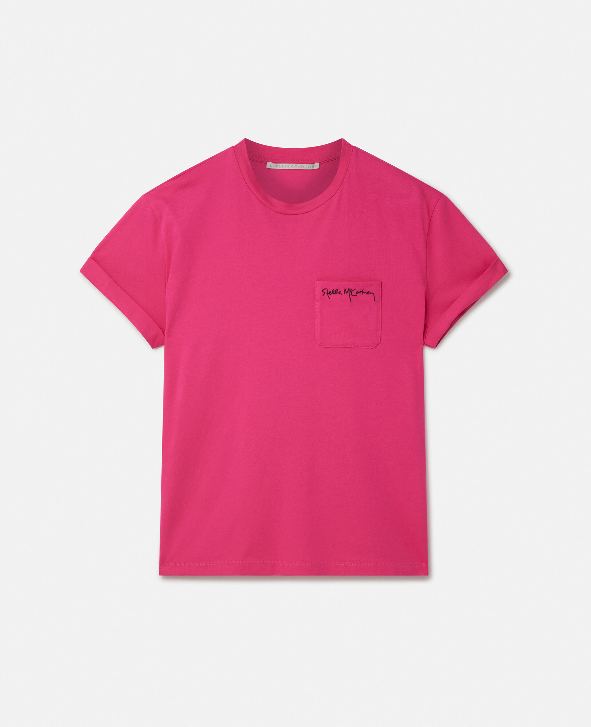 스텔라 로고 하트 자수 티셔츠-핑크-large image number 0