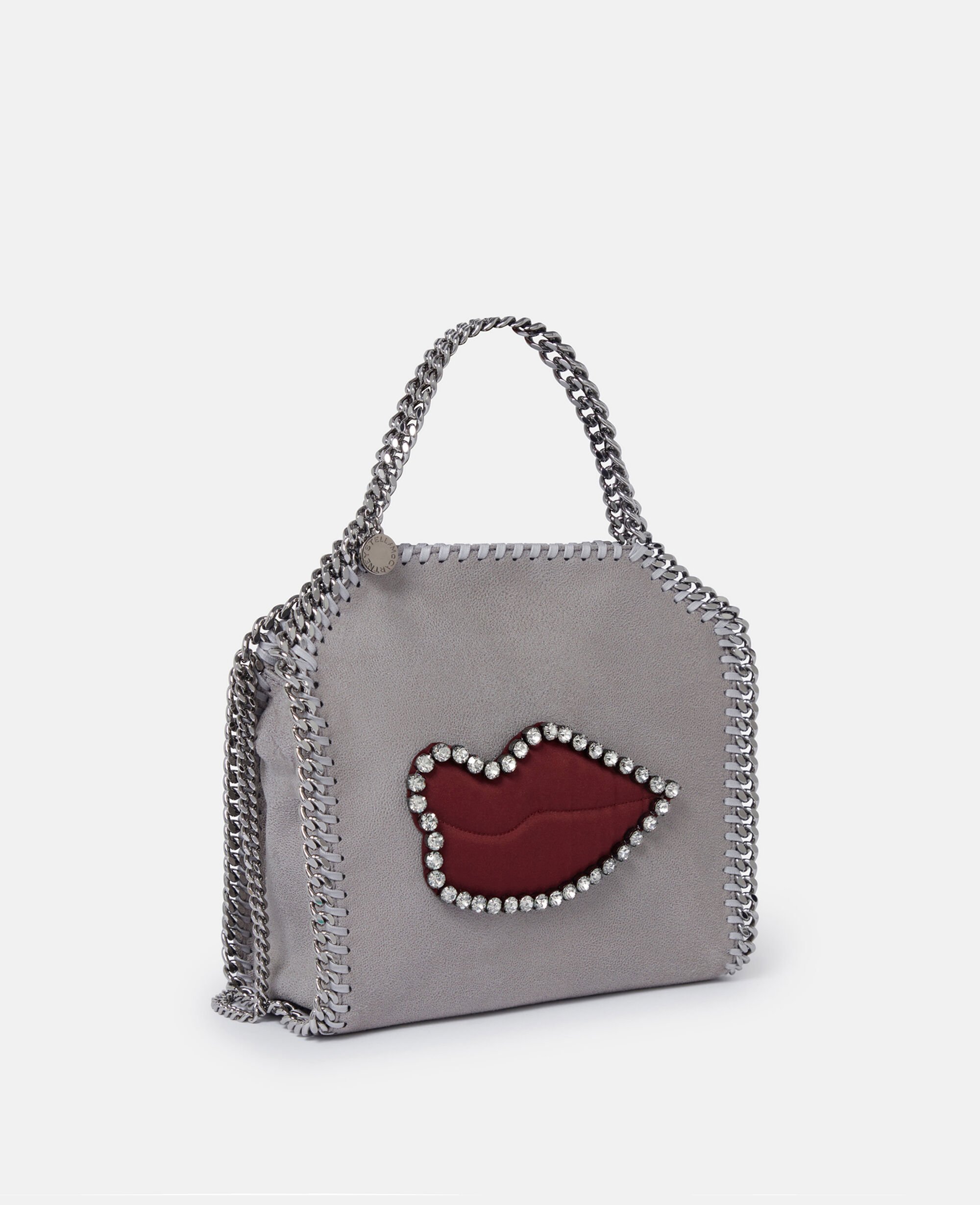 Women Grey Falabella Lips Mini Tote Bag | Stella McCartney US
