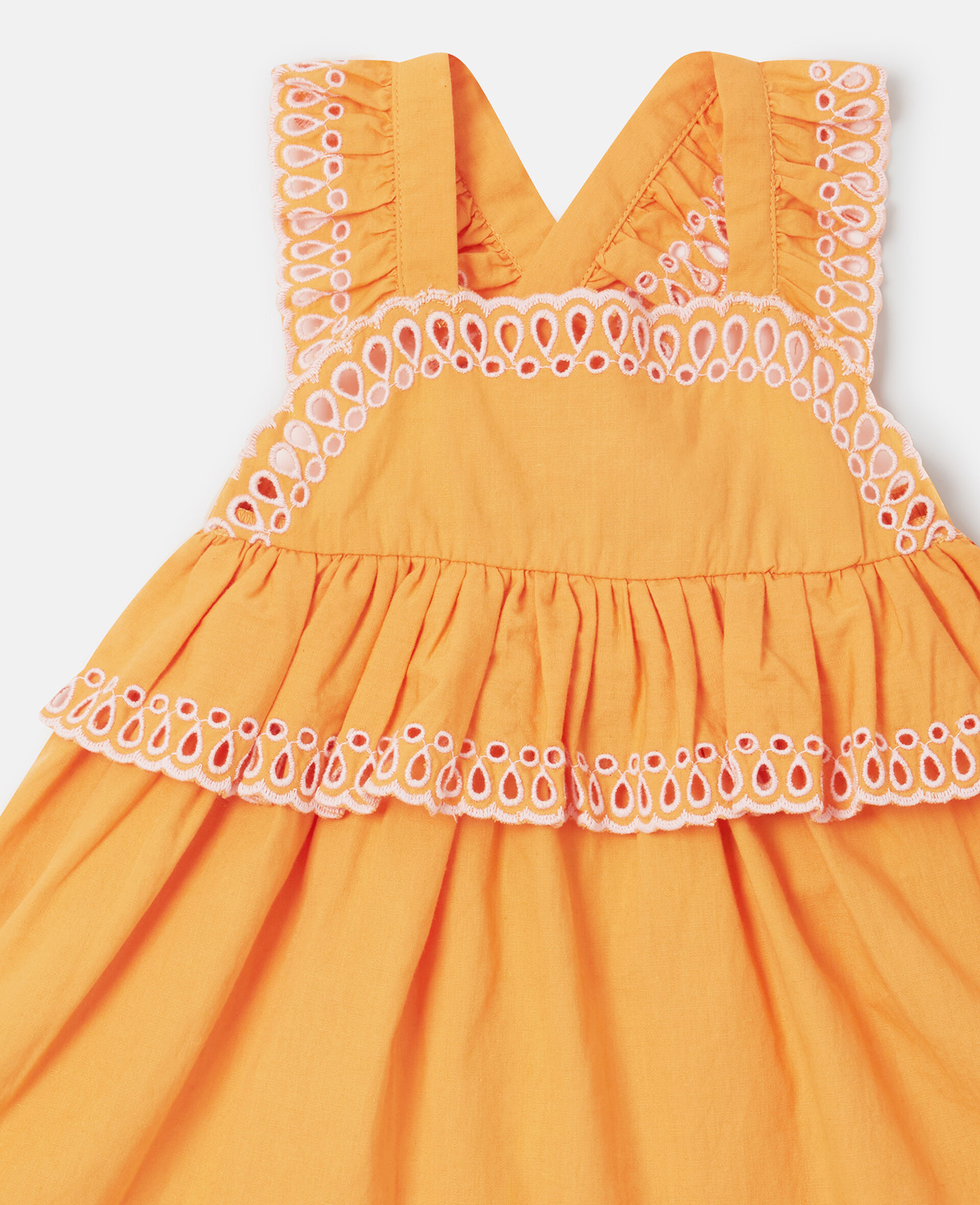Popeline Dress and Bloomers Set-Orange-medium
