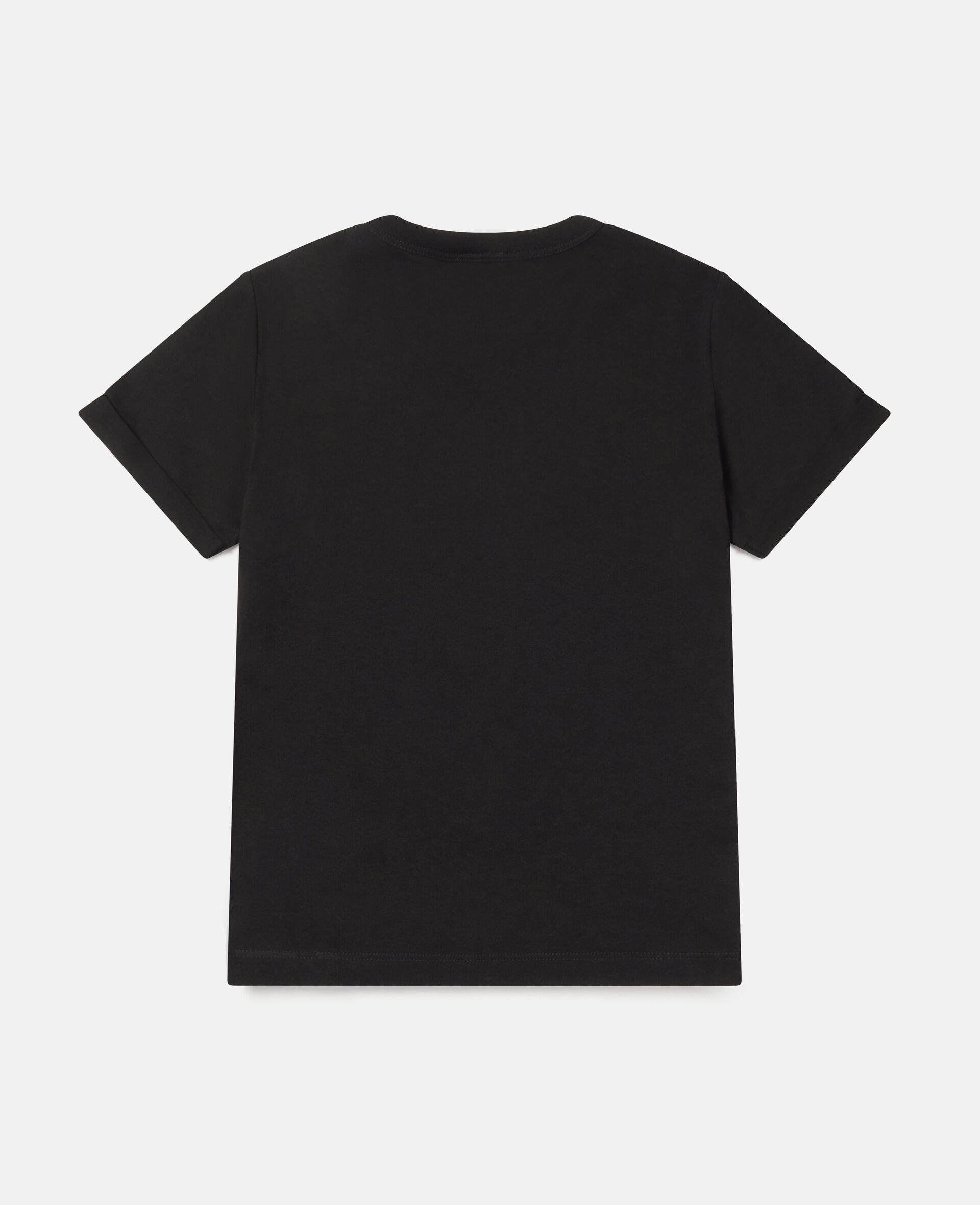 Smile Heart Cotton T-shirt -Black-large image number 3