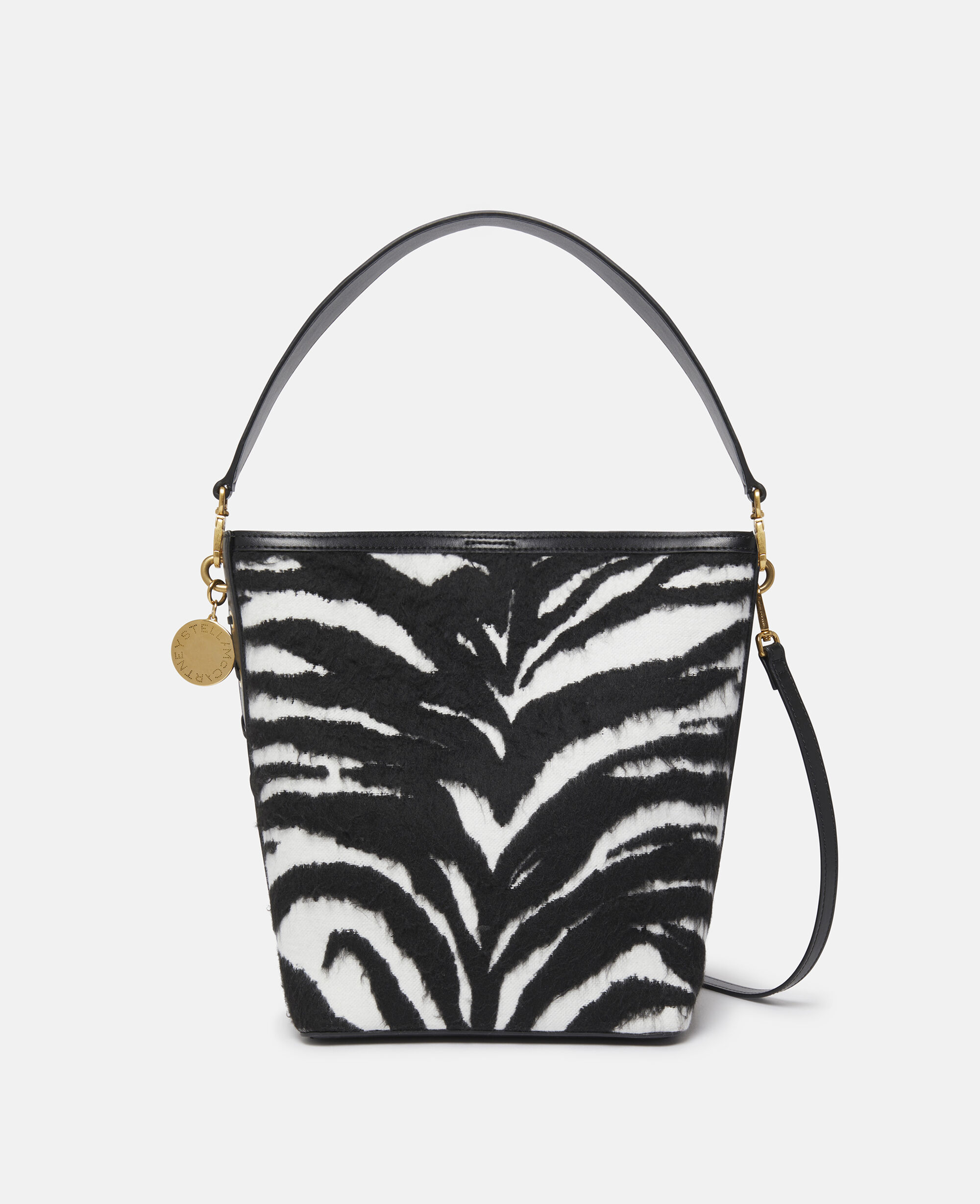 Women Black and white Frayme Tiger Pattern Tote Bag | Stella McCartney US