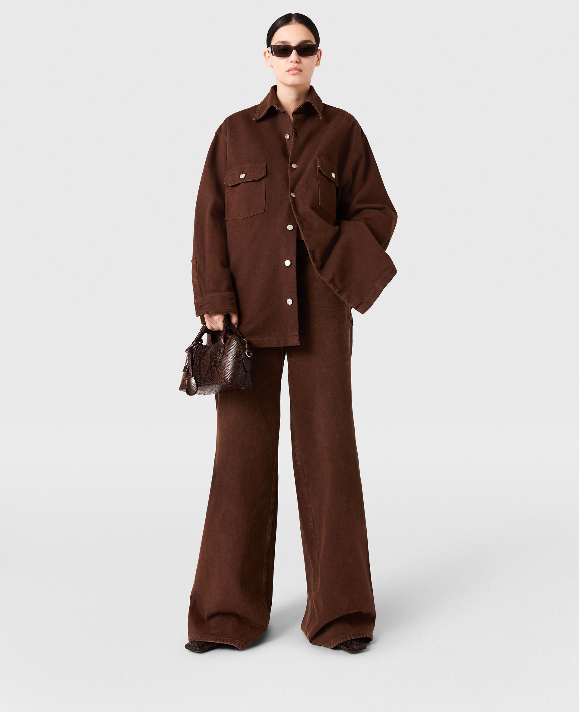 Mid-Rise Wide-Leg Denim Jeans-Brown-large image number 6