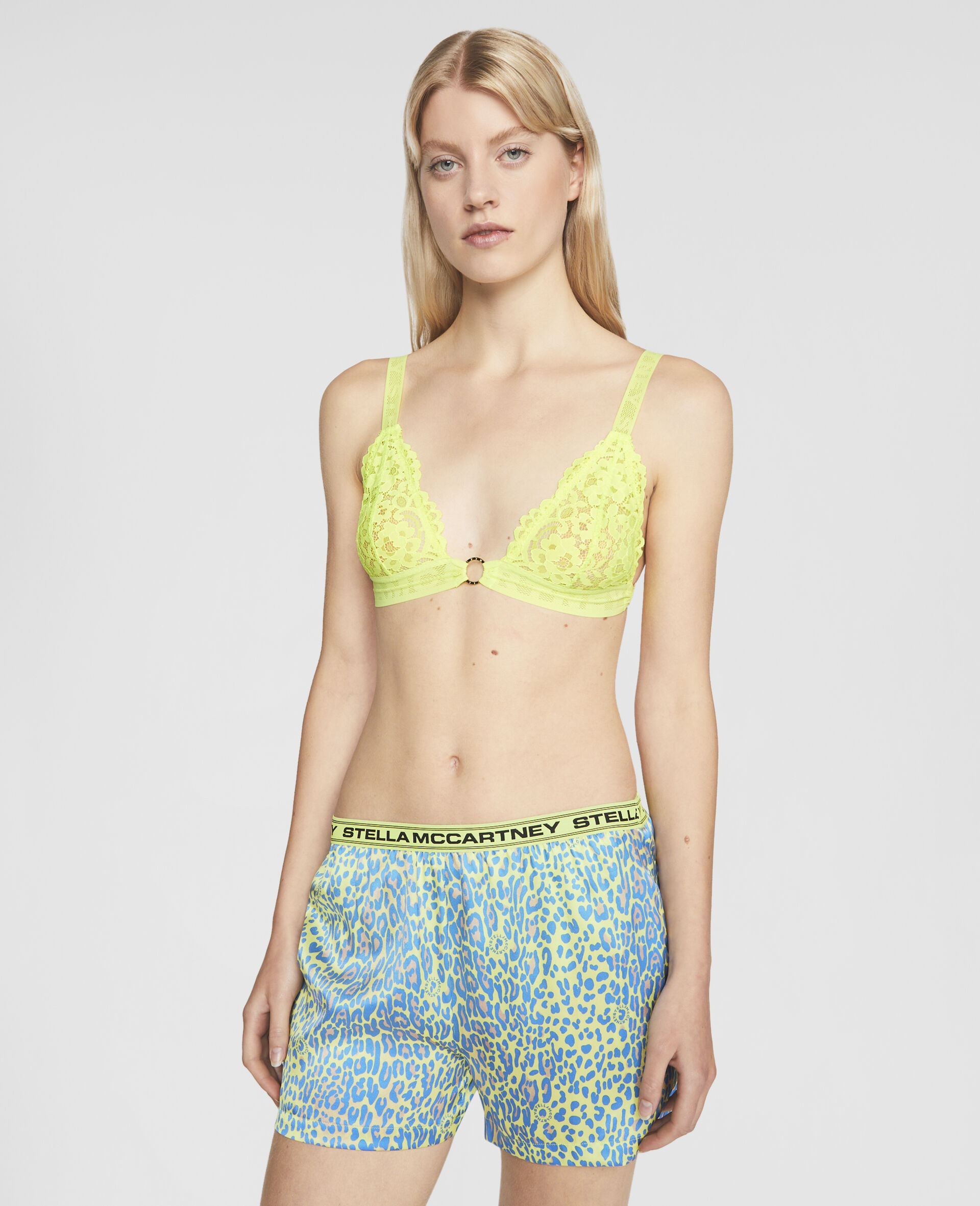 Leopard Print Shorts-Grey-large image number 1