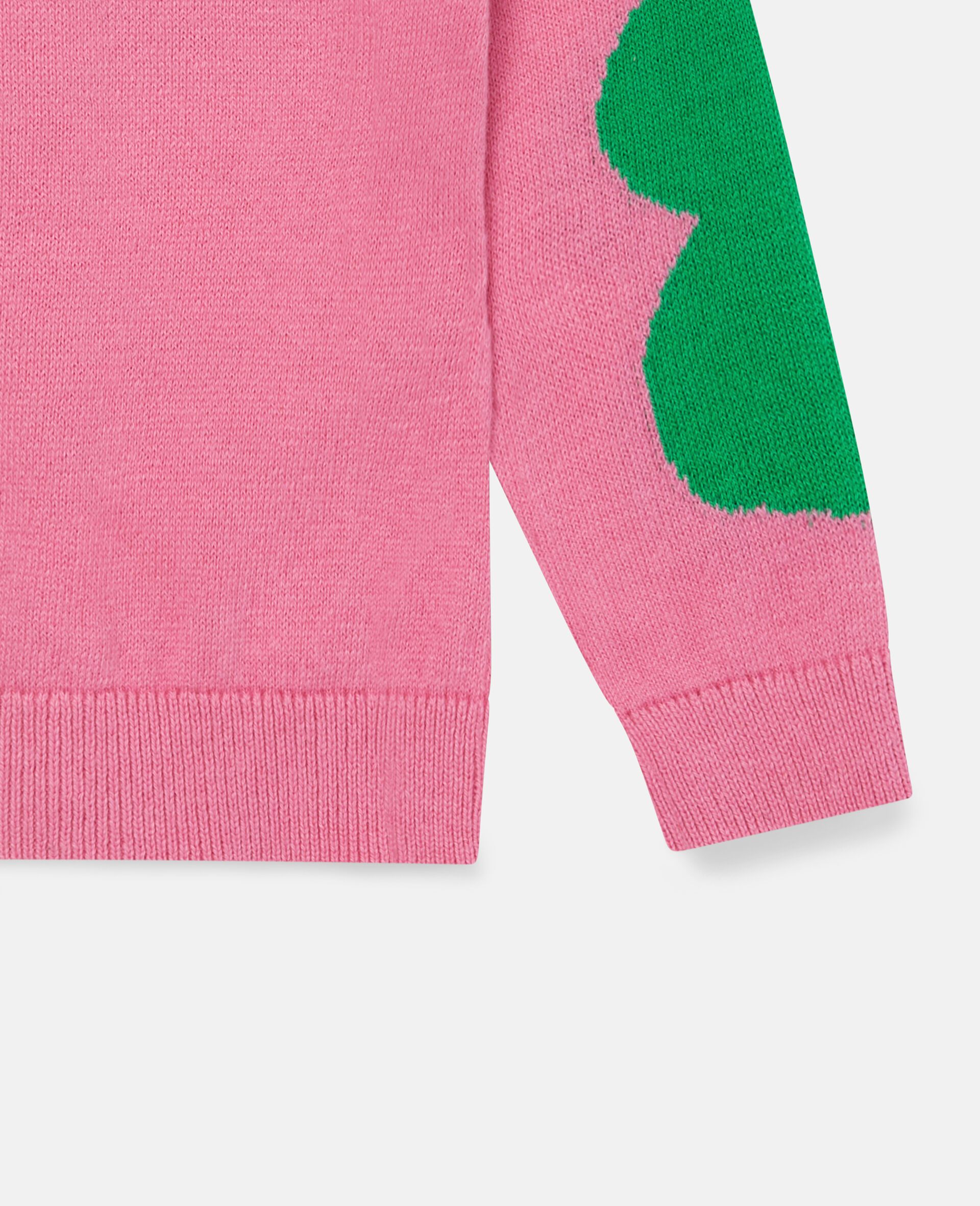 Smiley Face Knit Intarsia Cardigan-Pink-large image number 3