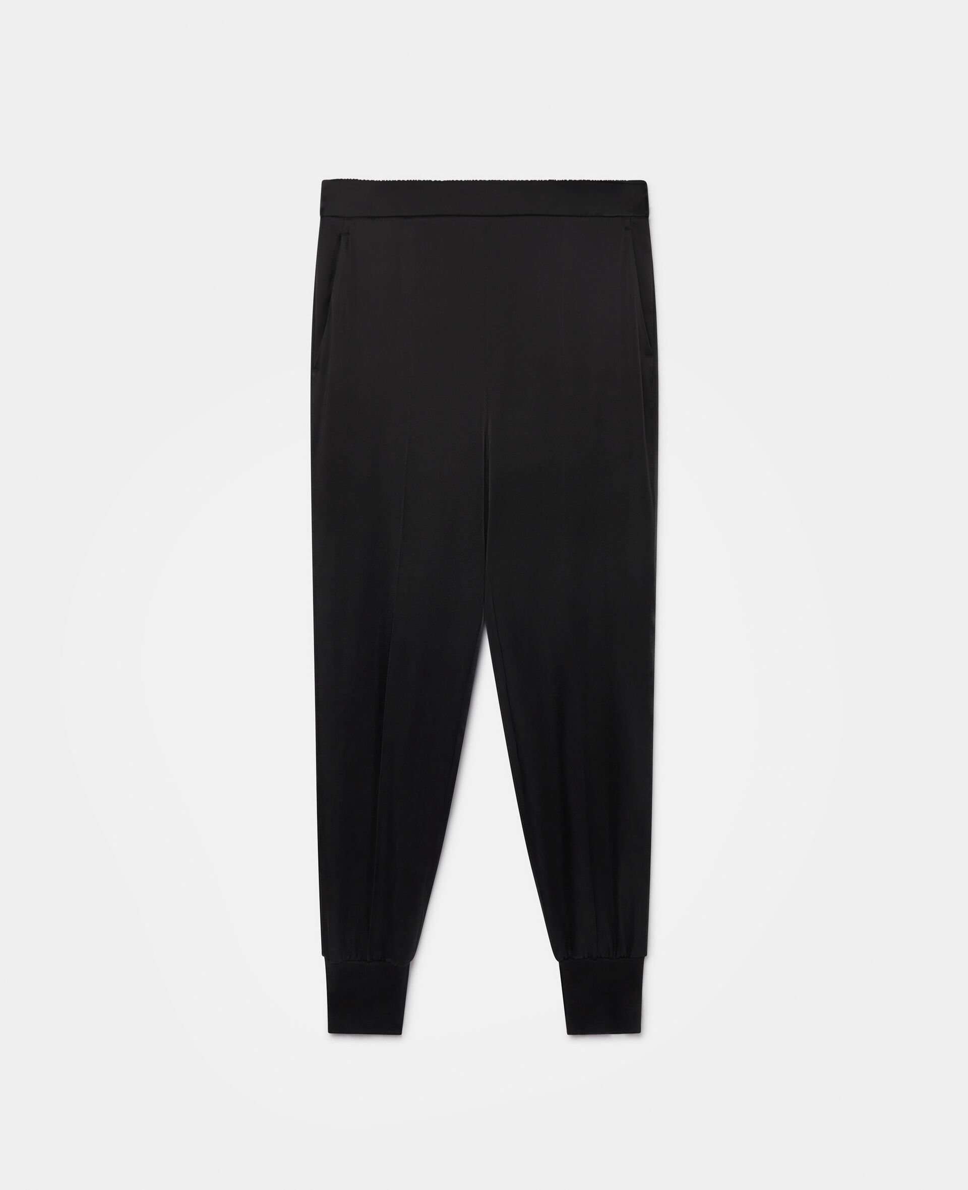Stretch Cady Tailored Trousers-Black-large image number 0
