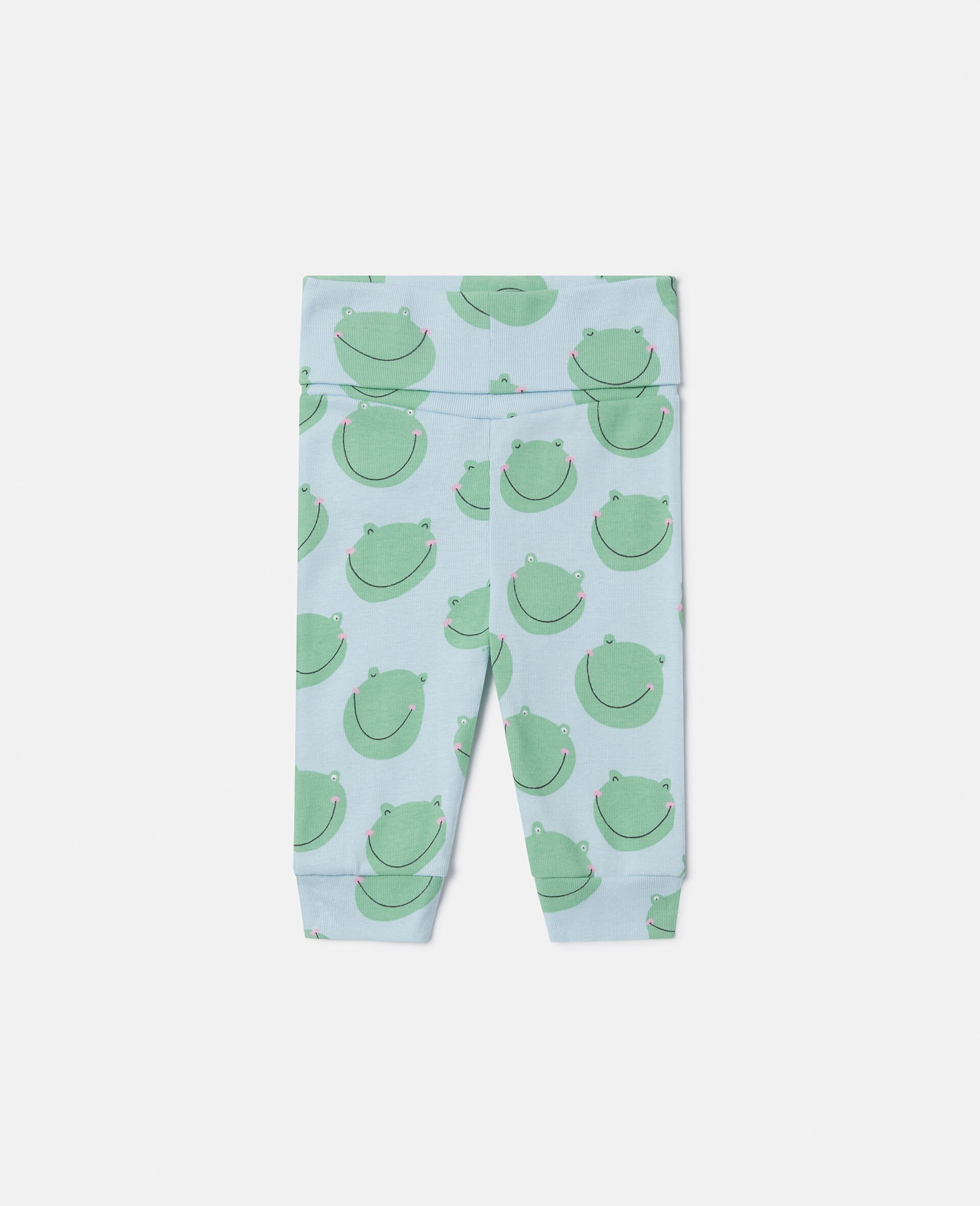 Frog Print Leggings-Blue-medium