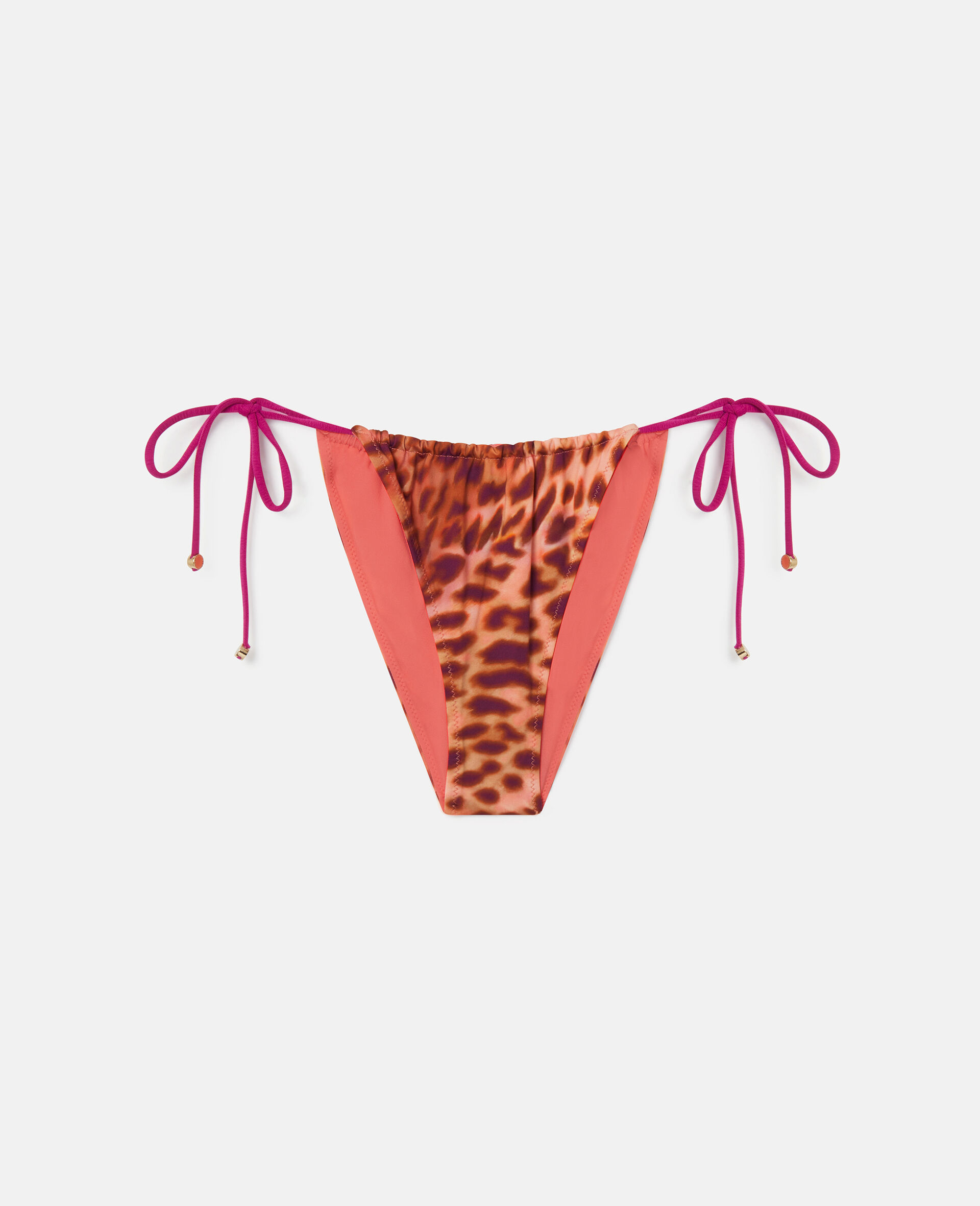 Culotte de bikini a nouage lateral imprime guepard flou-Rose-medium