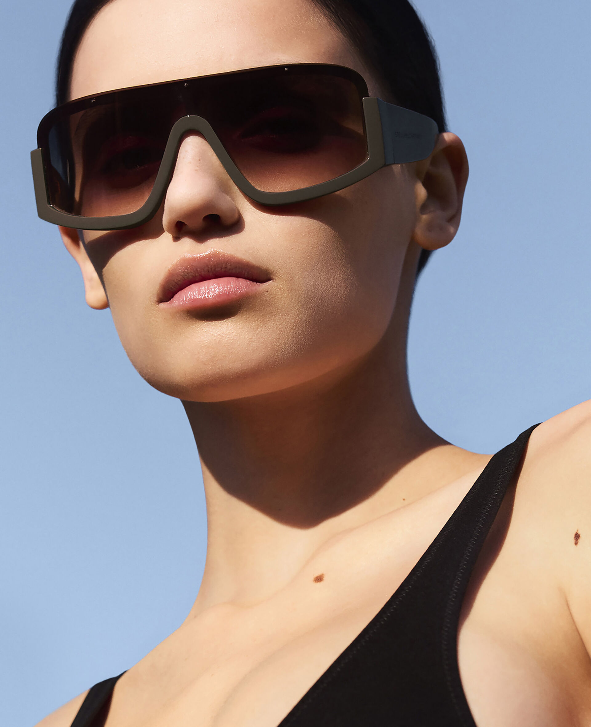 Chunky Straight-Edge Sunglasses-Black-large image number 4