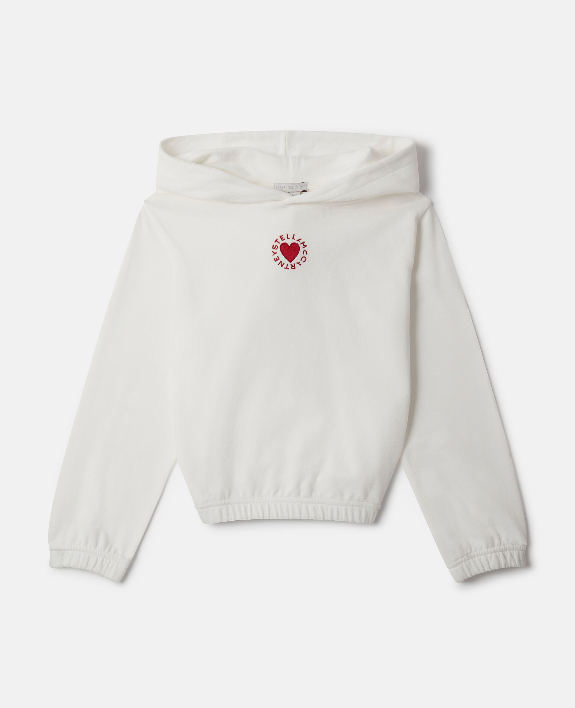 Heart Embroidered Hoodie-White-large image number 0