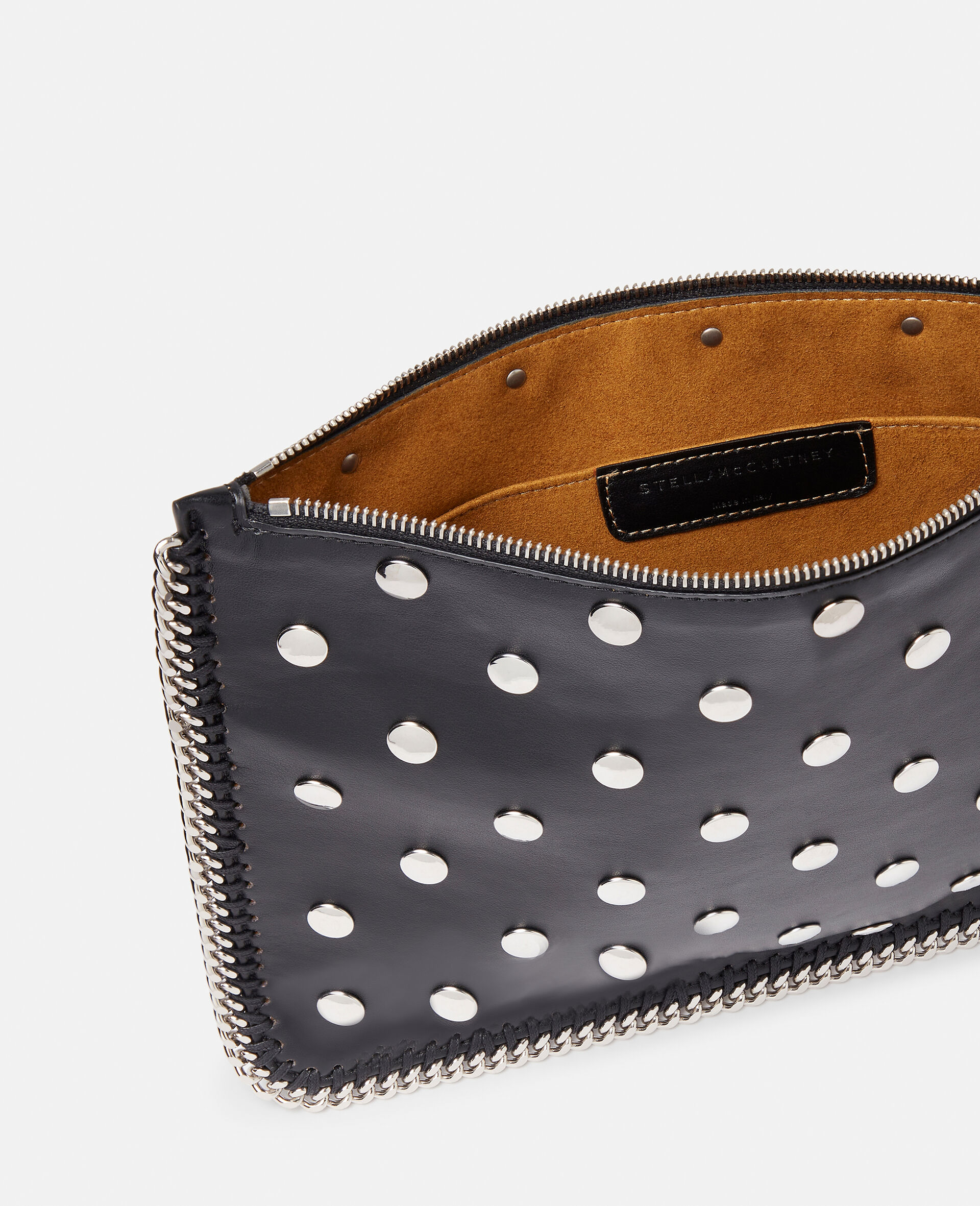 Falabella Studded Zip Pouch-Black-large image number 3