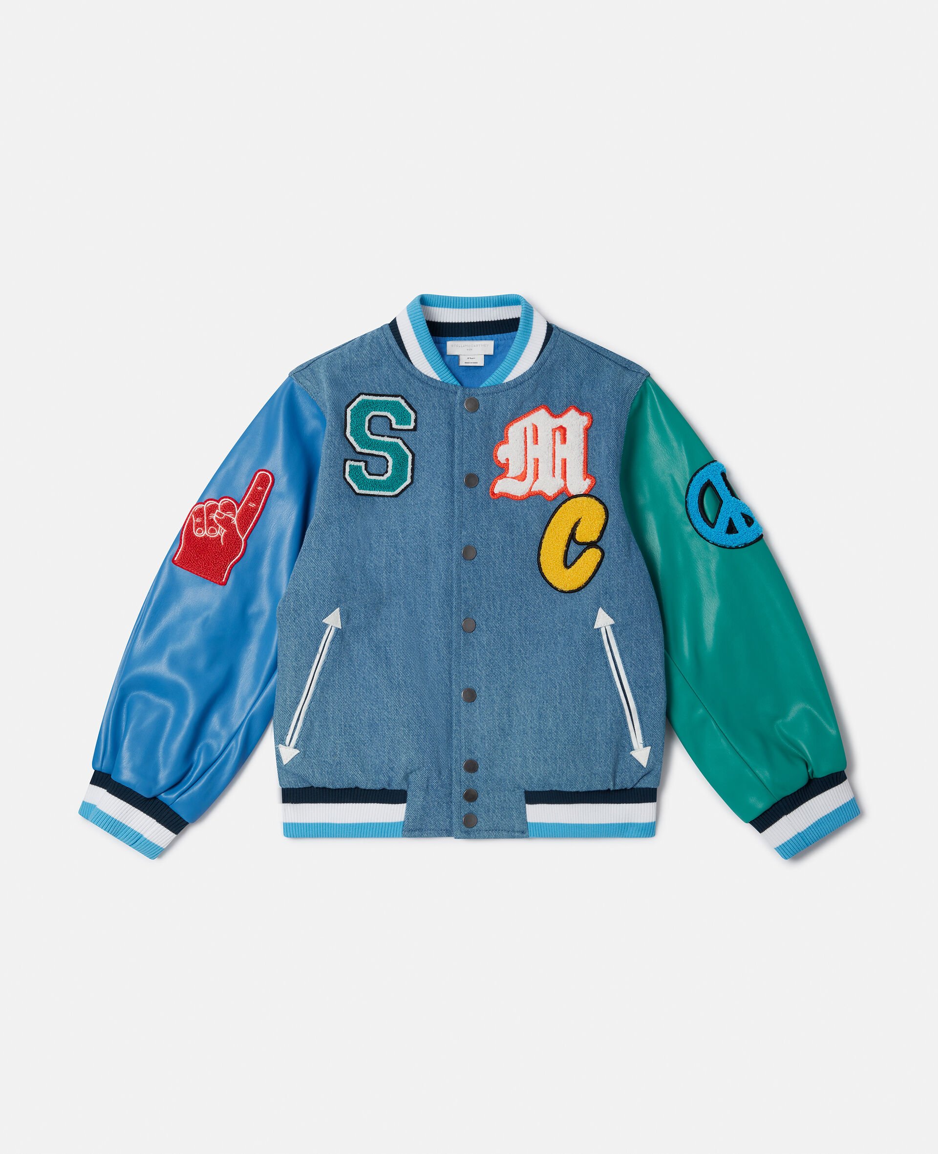 Brand Initials Embroidered Varsity Bomber Jacket-Multicoloured-large image number 0